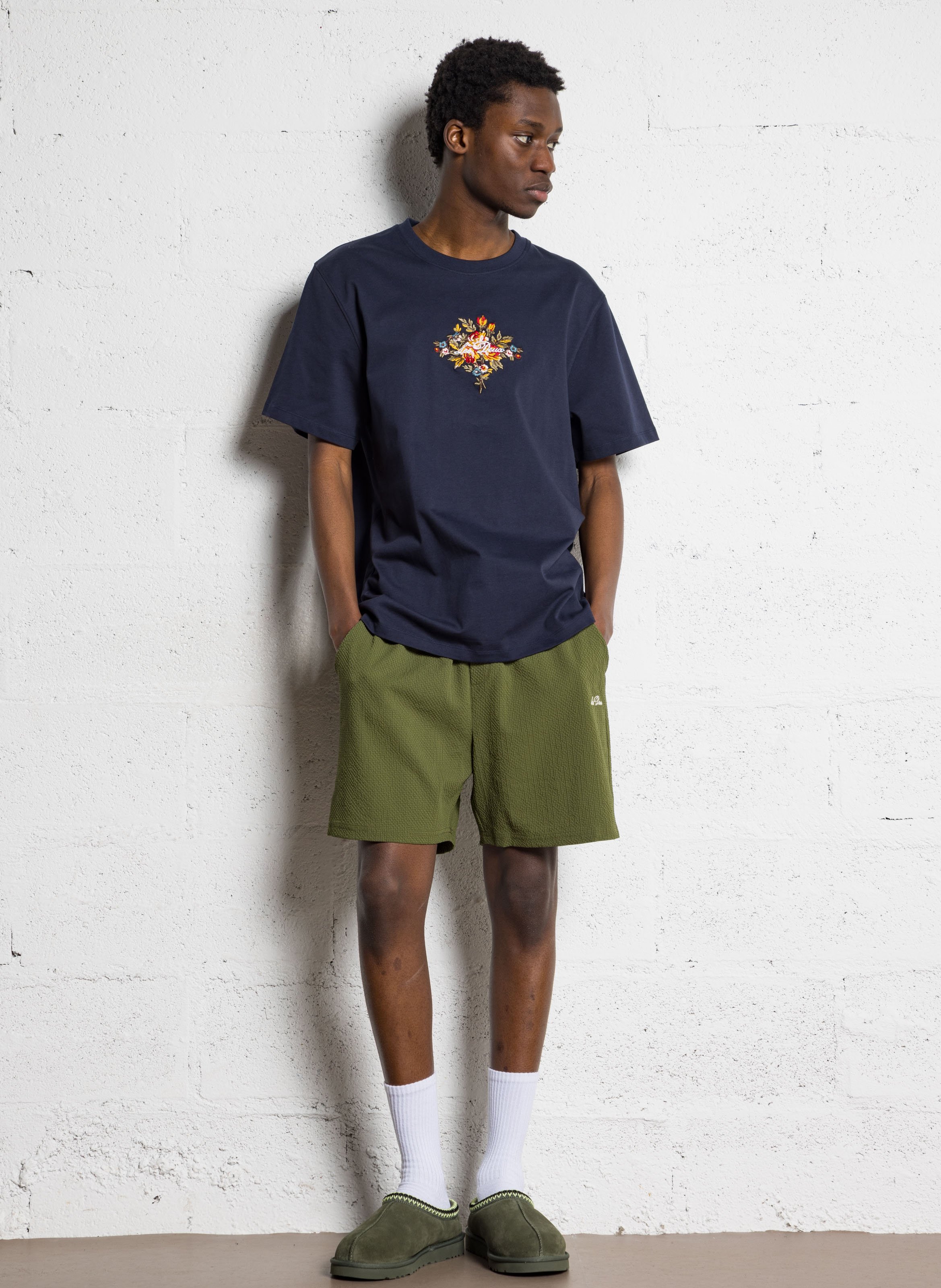 Textured swim shorts LES DEUX Green