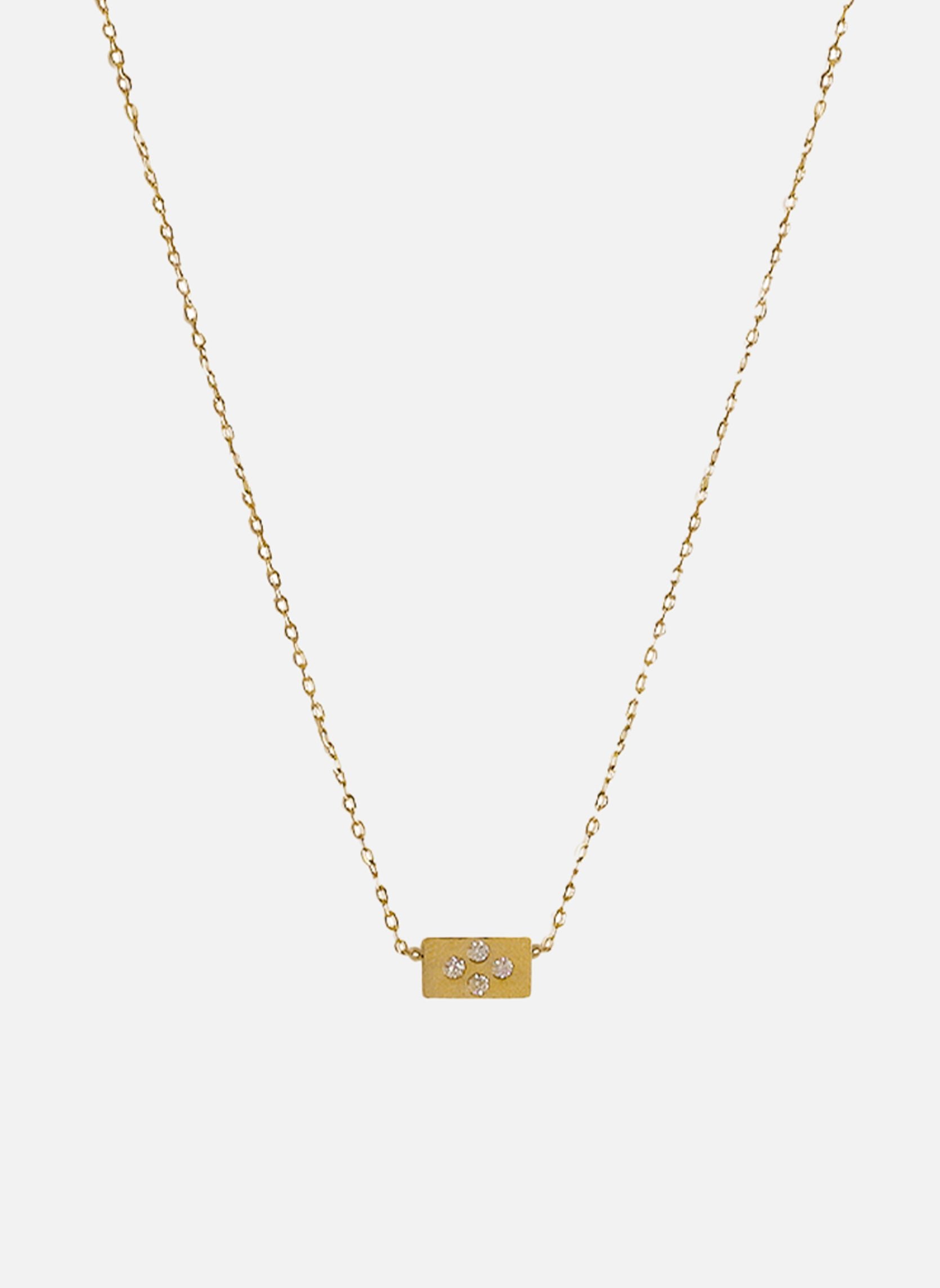 Braided chain necklace BOREE Oxyde de zirconium blanc