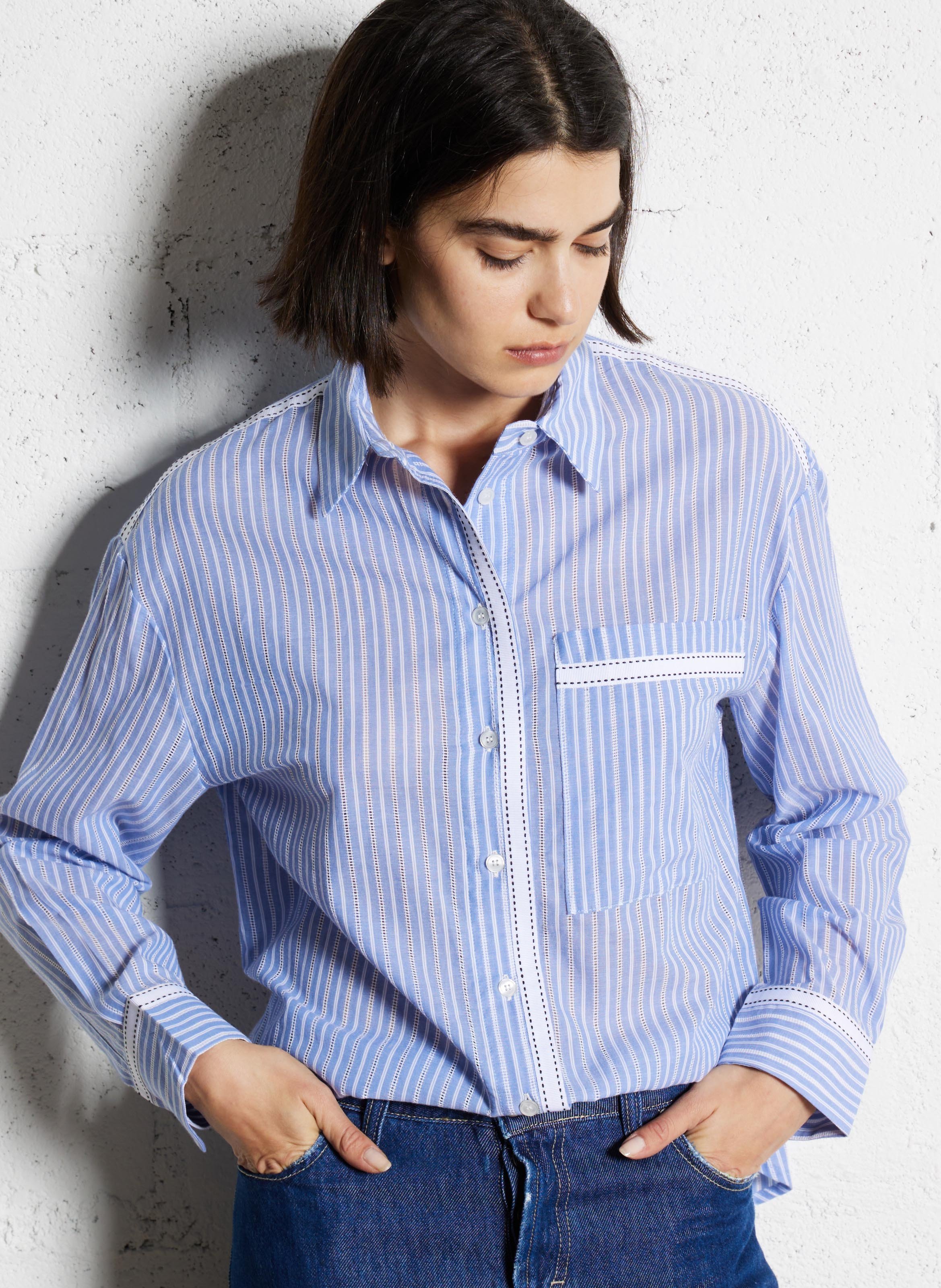 Straight striped cotton shirt PLEASE Multicolored