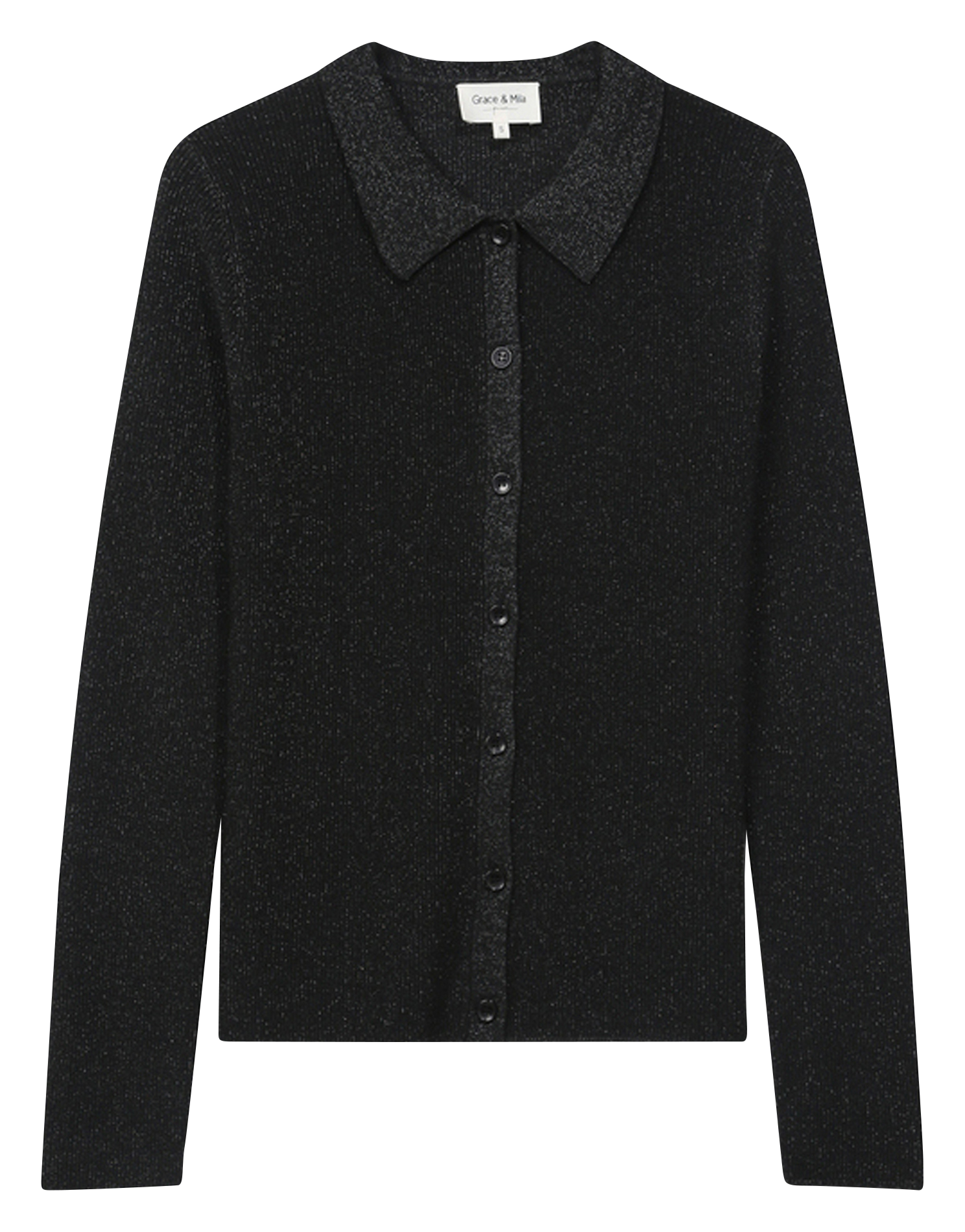 Cardigan with classic collar GRACE ET MILA Black