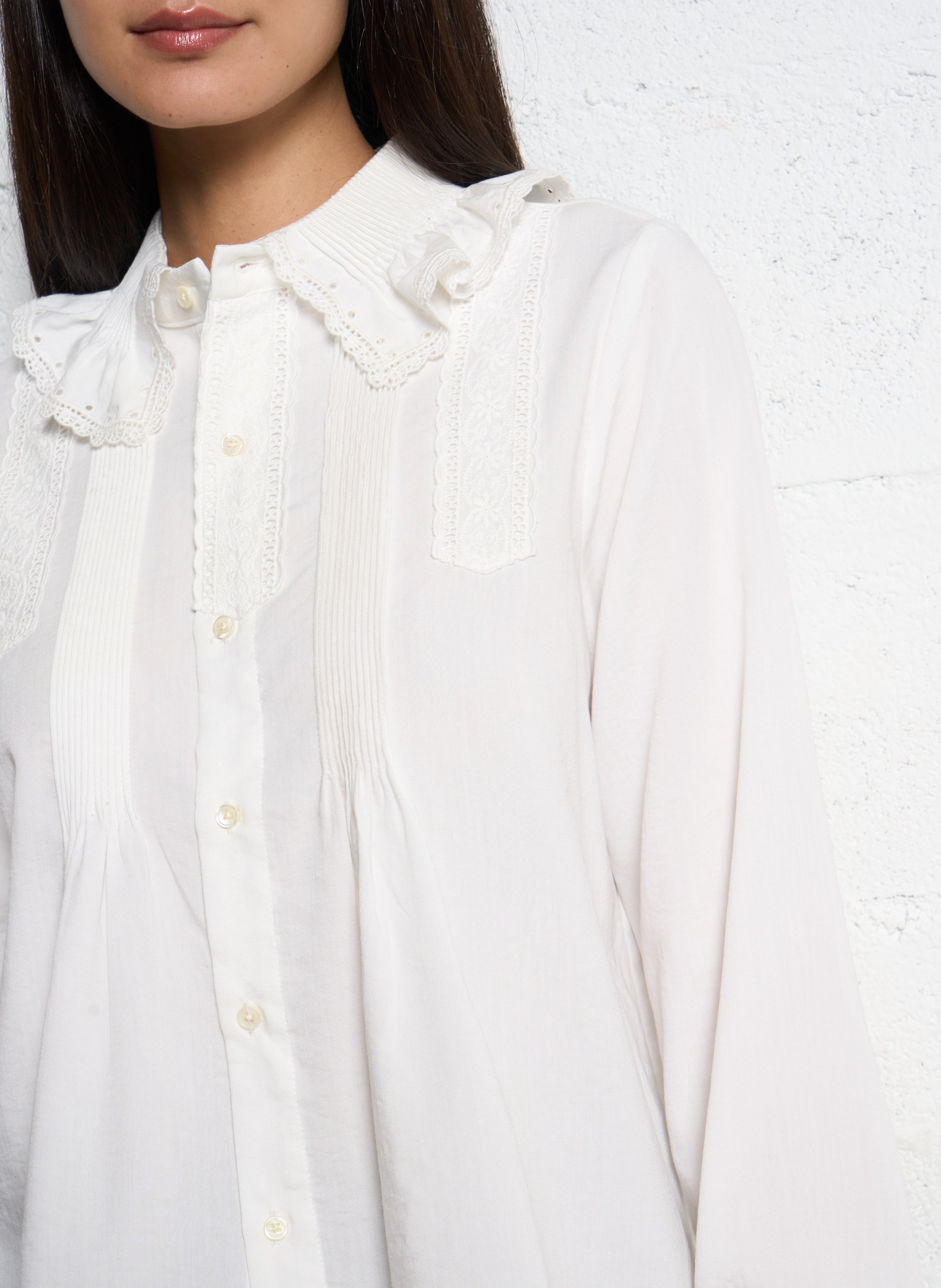 Chemise oversize brodée JC SOPHIE Blanc