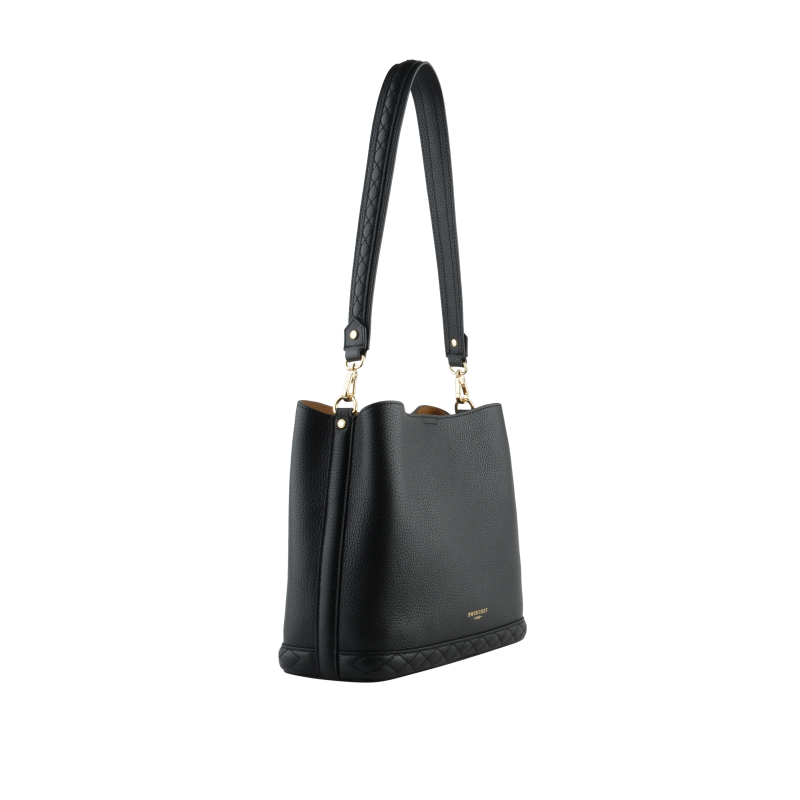 Satchel - cowhide leather POURCHET Black