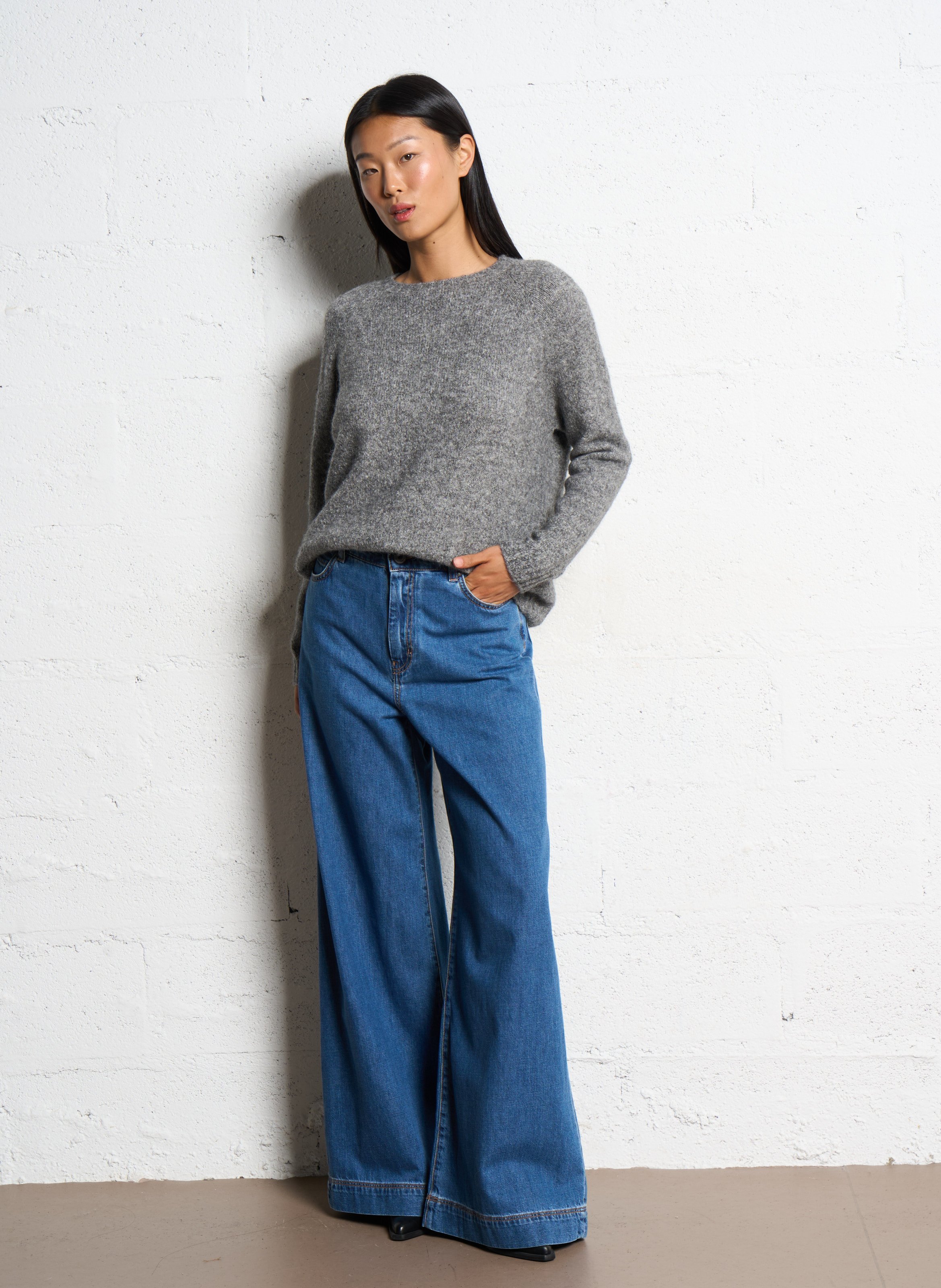 Gerade geschnittener Strickpullover MAX MARA WEEK END Silber