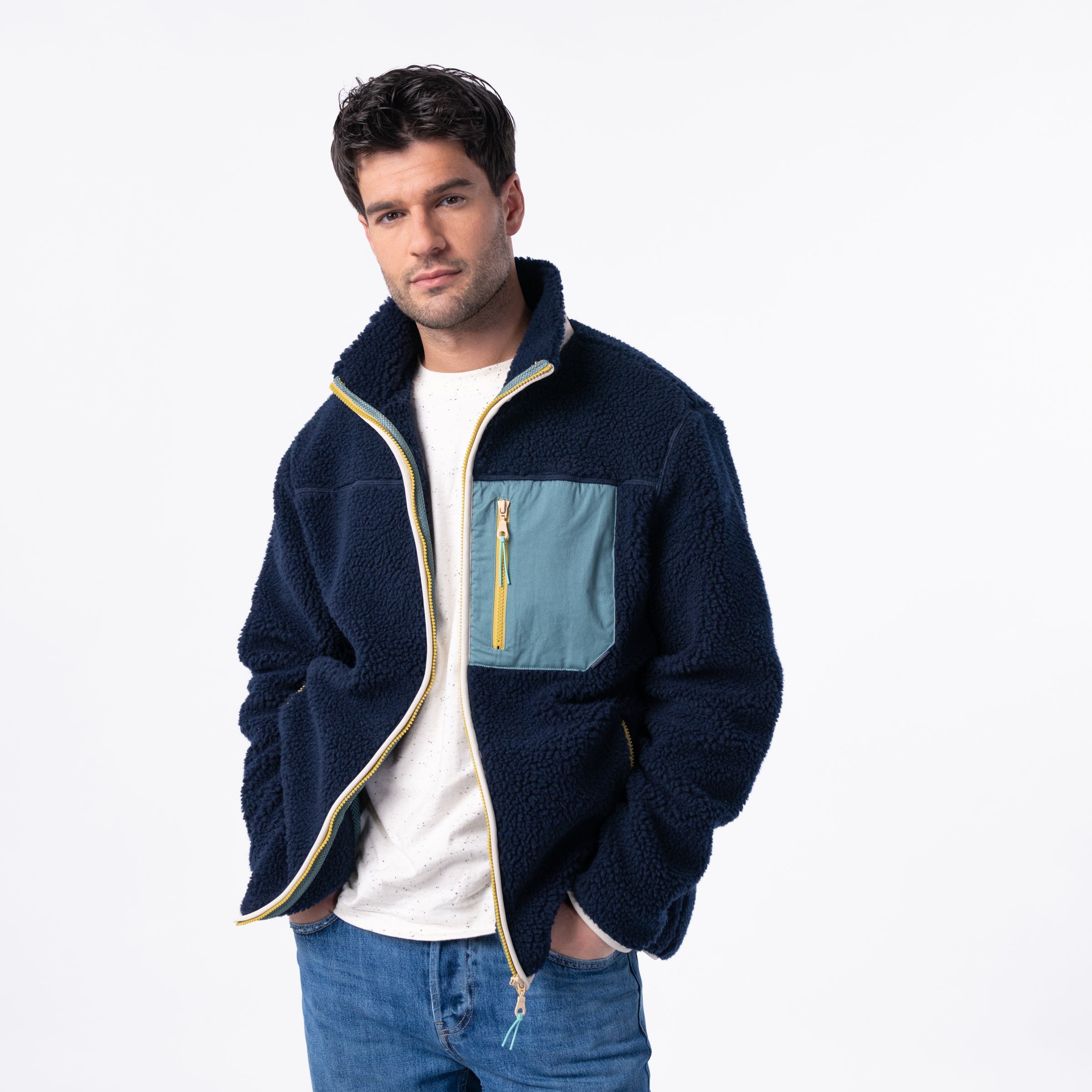 Sherpa zip-up jacket BILLYBELT Blue