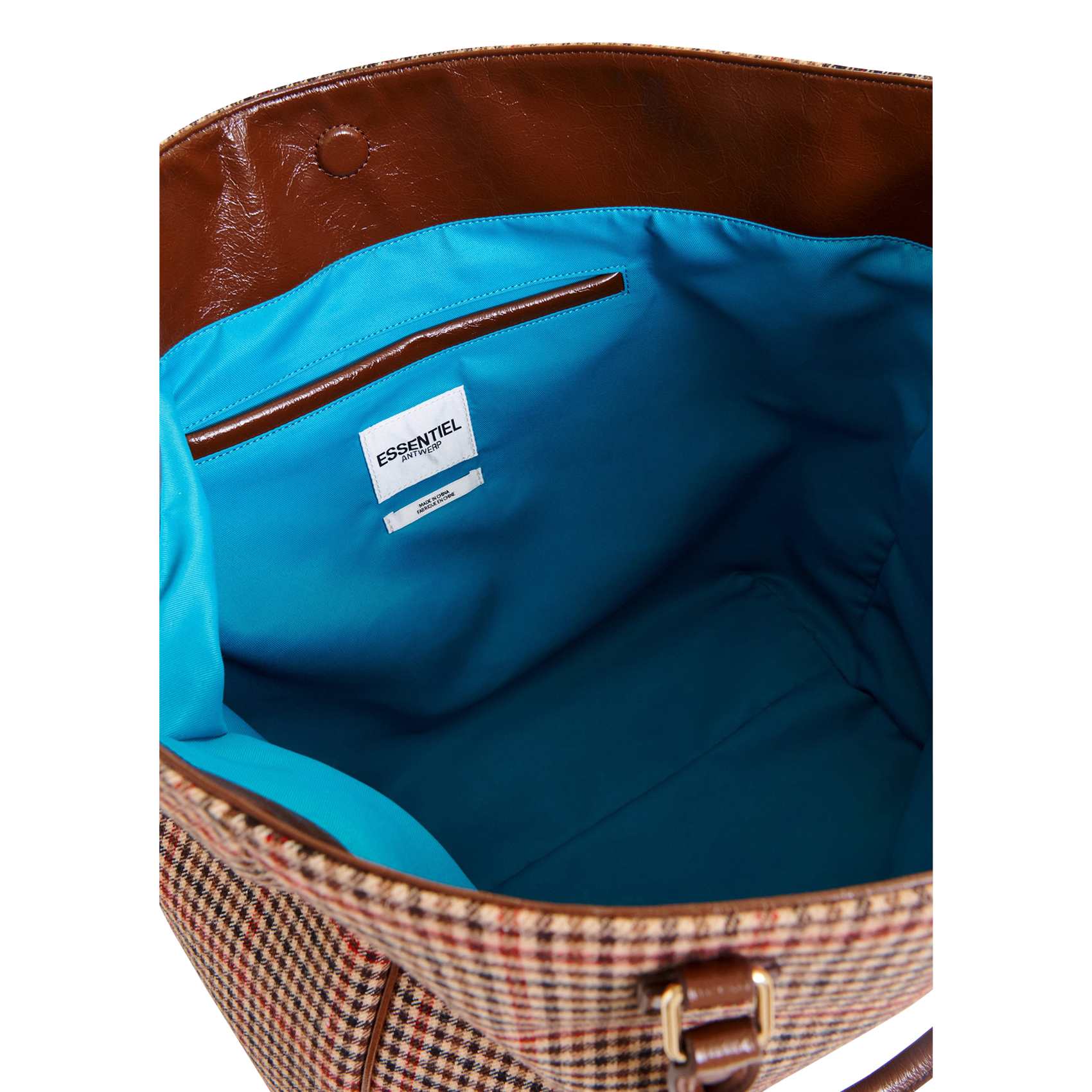 Cabas à carreauc ESSENTIEL ANTWERP Marron