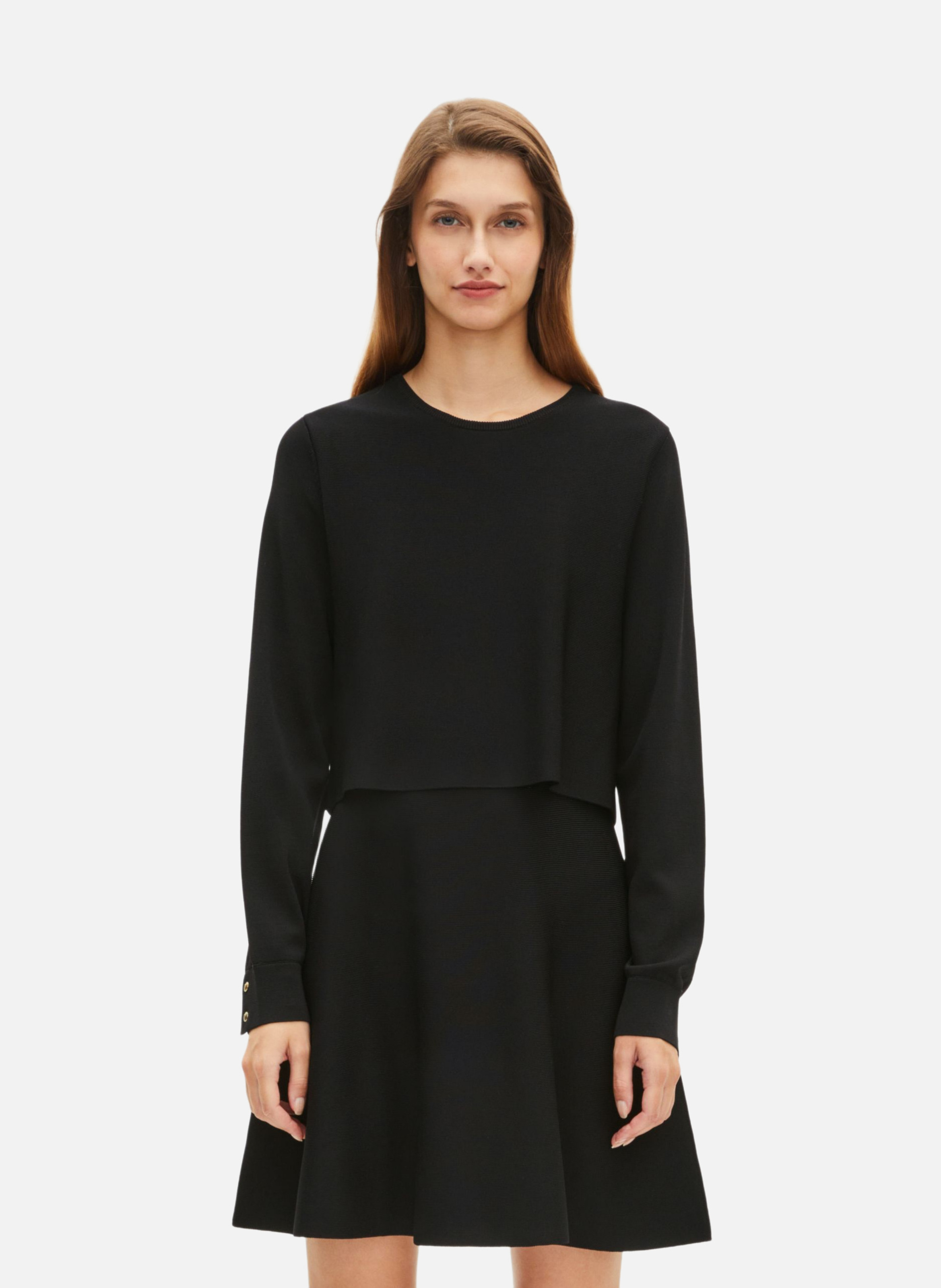 Robe courte trompe l'oeil en maille THE KOOPLES Noir