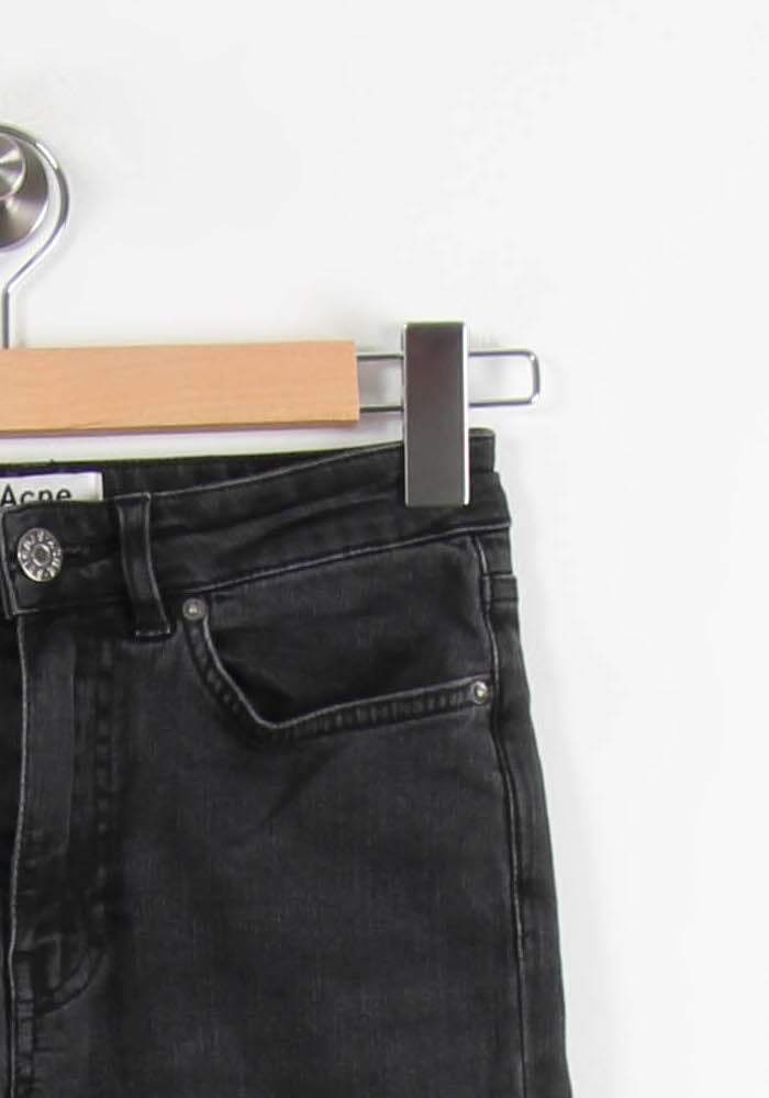 Cropped slim jeans with studs ACNE STUDIOS - Seconde Main Black