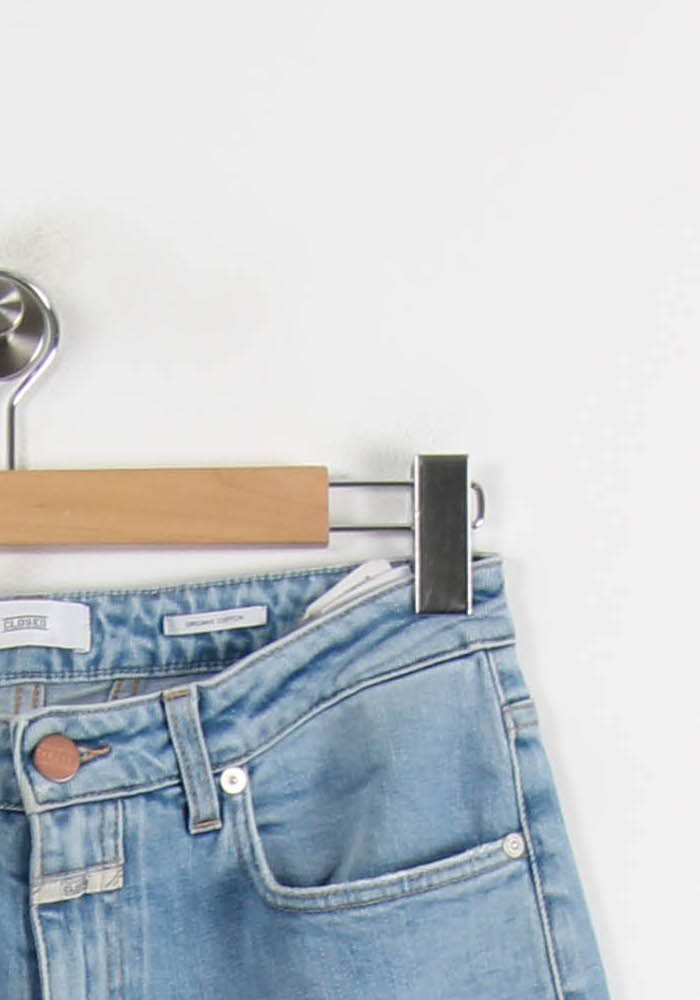 Cropped slim jeans with studs CLOSED - Seconde Main Blue