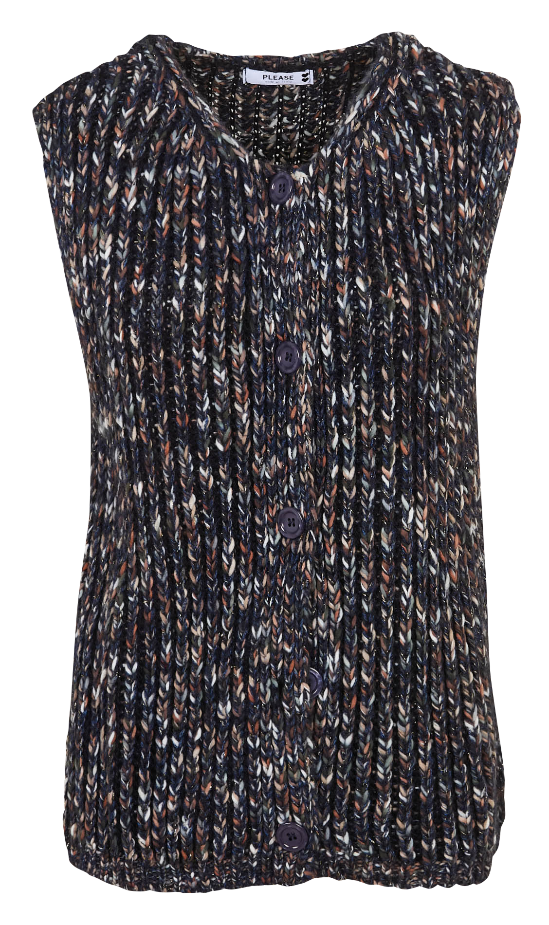 Gilet oversize col rond PLEASE Bleu