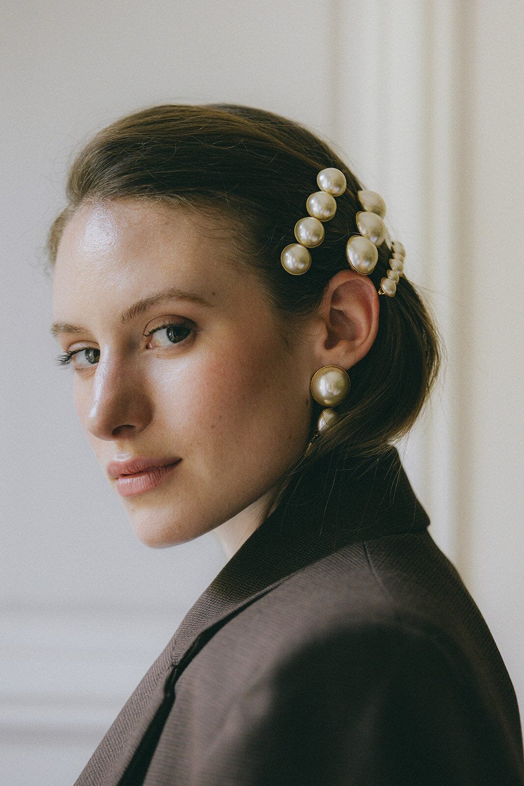 Maxi gold plated bead barrette MONSIEUR SIMONE Golden