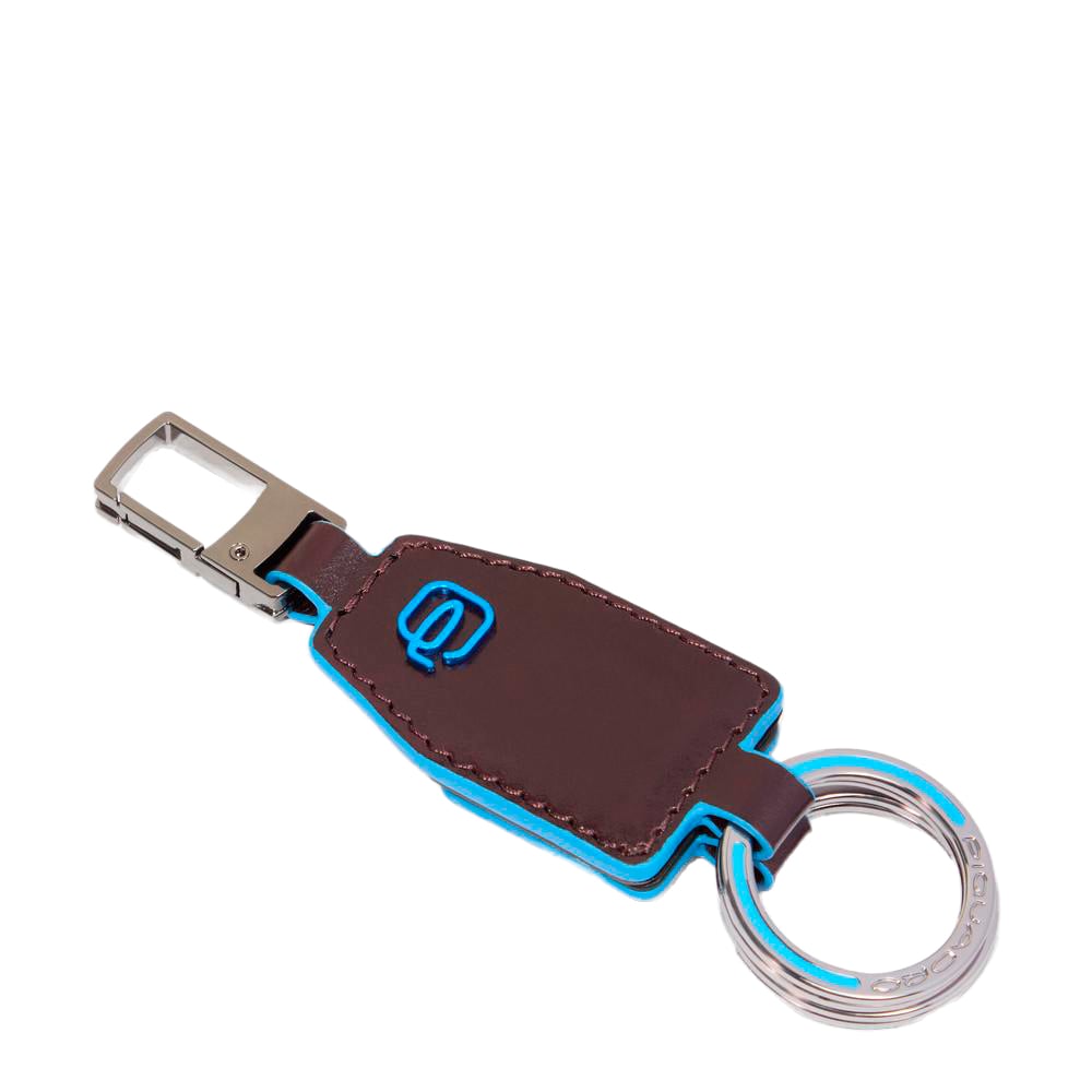Divisible leather keychain with carabiner PIQUADRO Brown