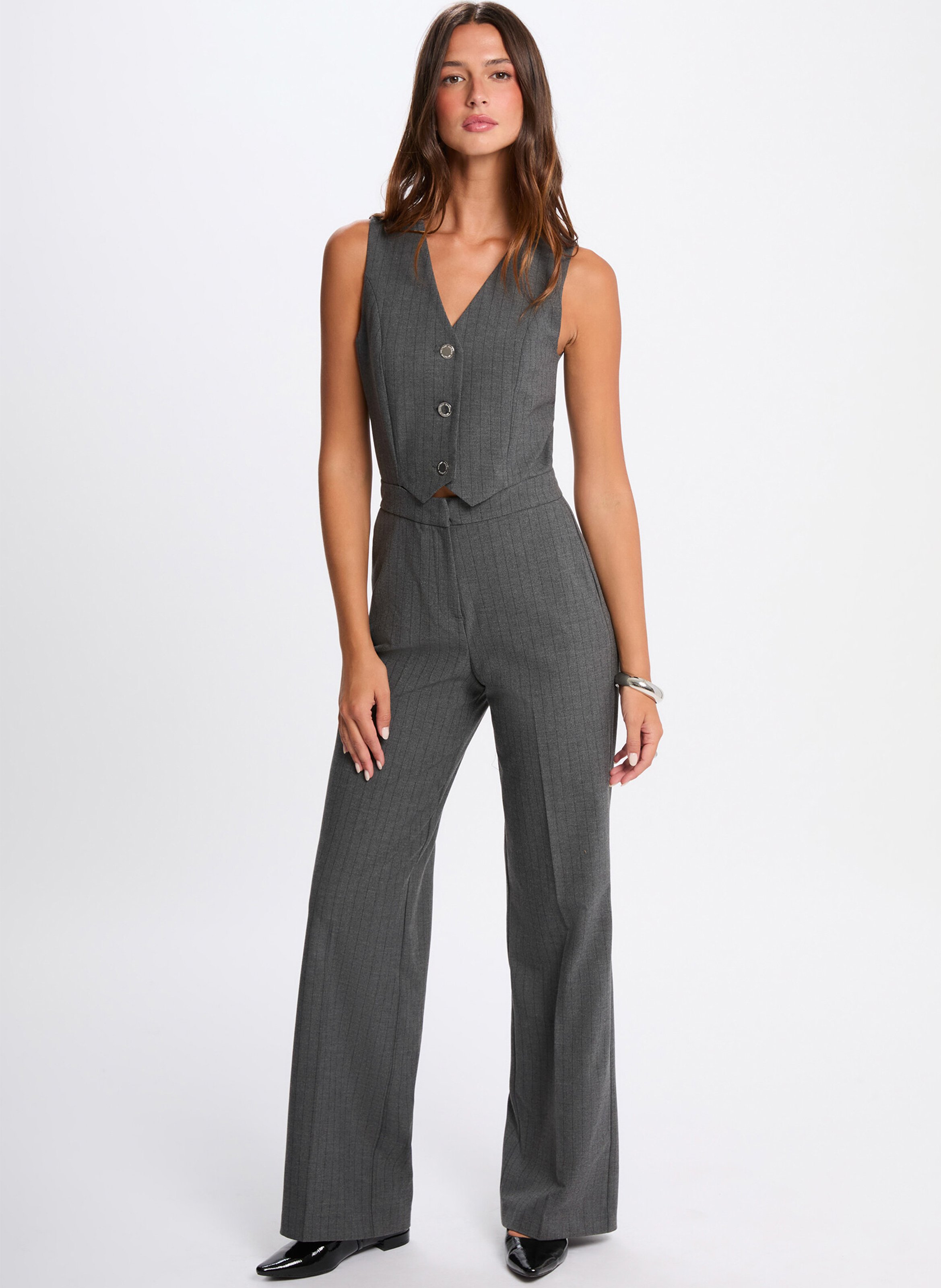 Combinaison col v  MORGAN Gris