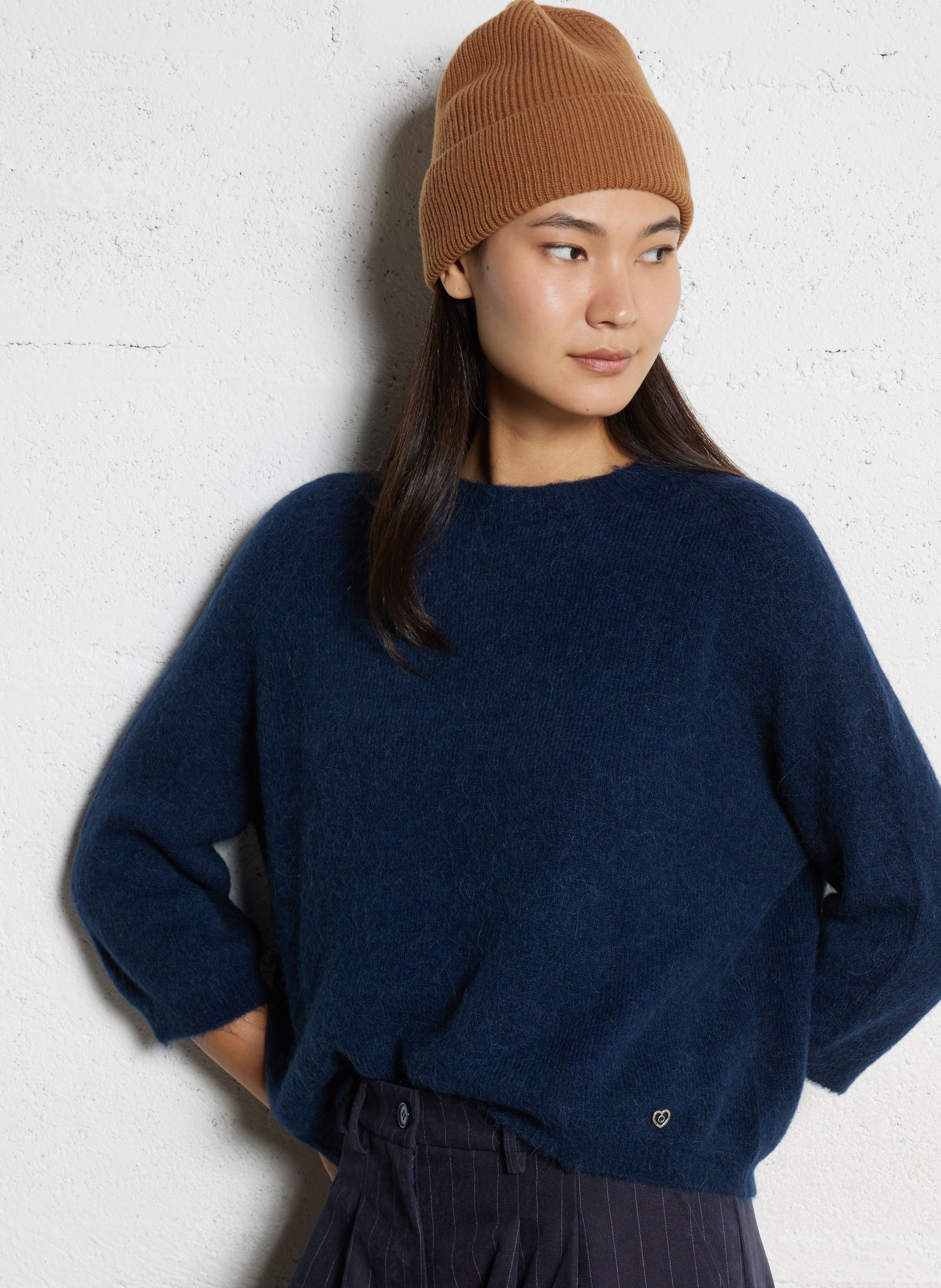 High-neck sweater PLEASE Blue
