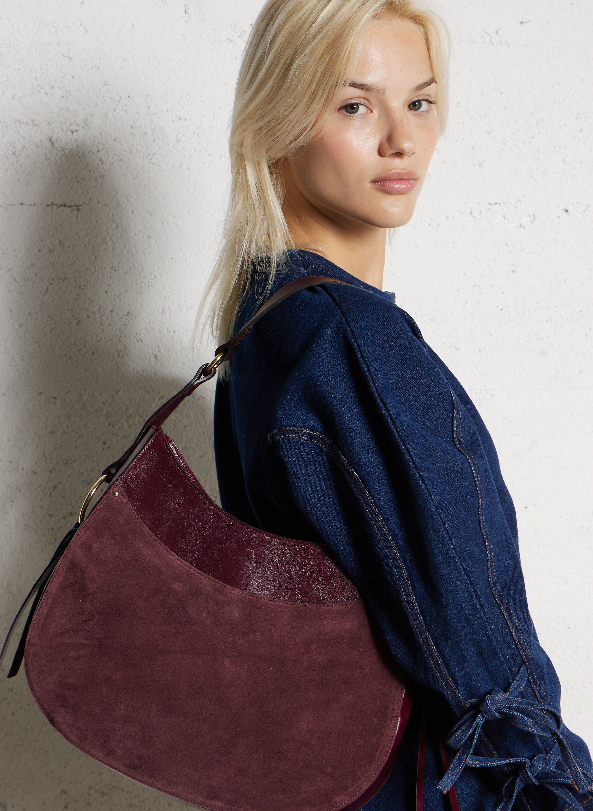 Sac porté épaule en cuir MAISON 123 Rouge