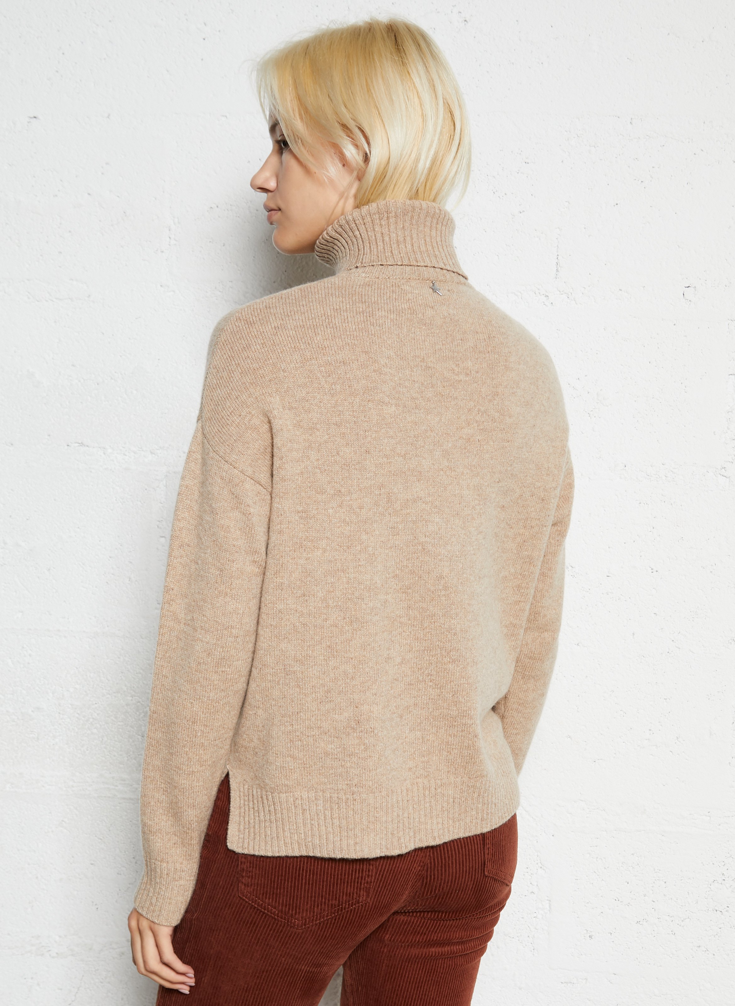 Pull col roulé en laine SUD EXPRESS Marron