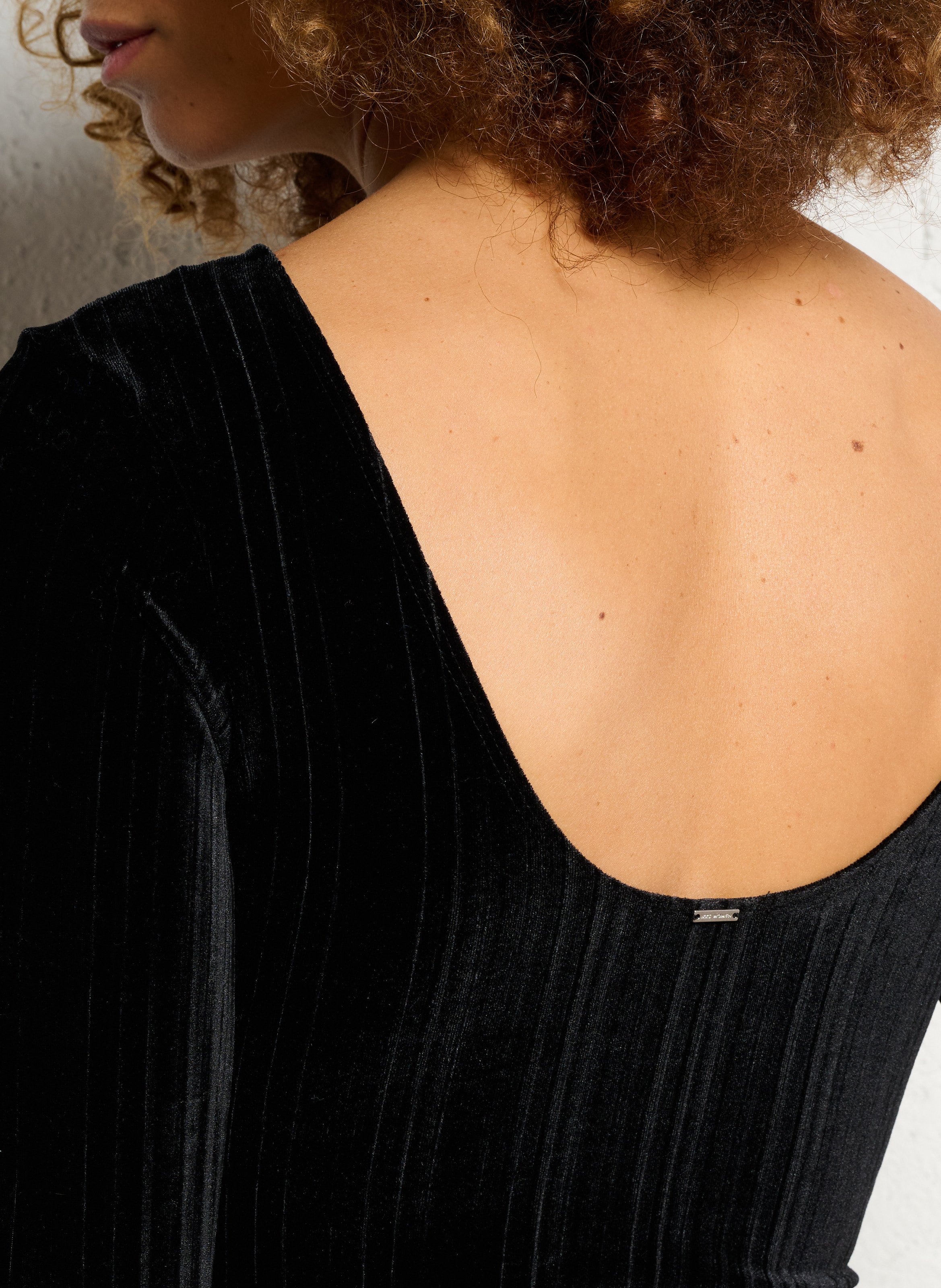 Round-neck velour bodysuit IKKS Black