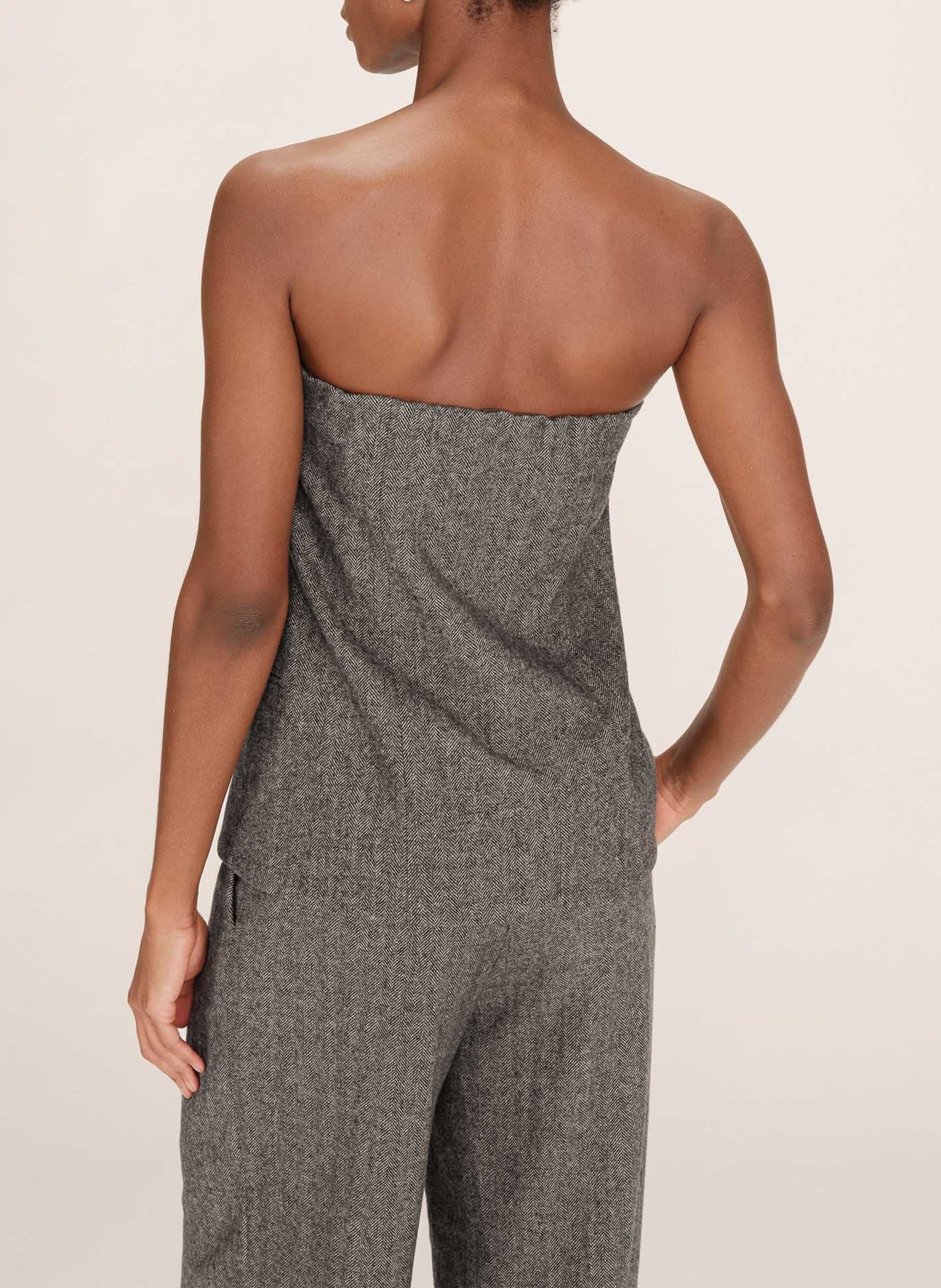 Fitted wool blend buttoned bustier GRACE ET MILA Grey