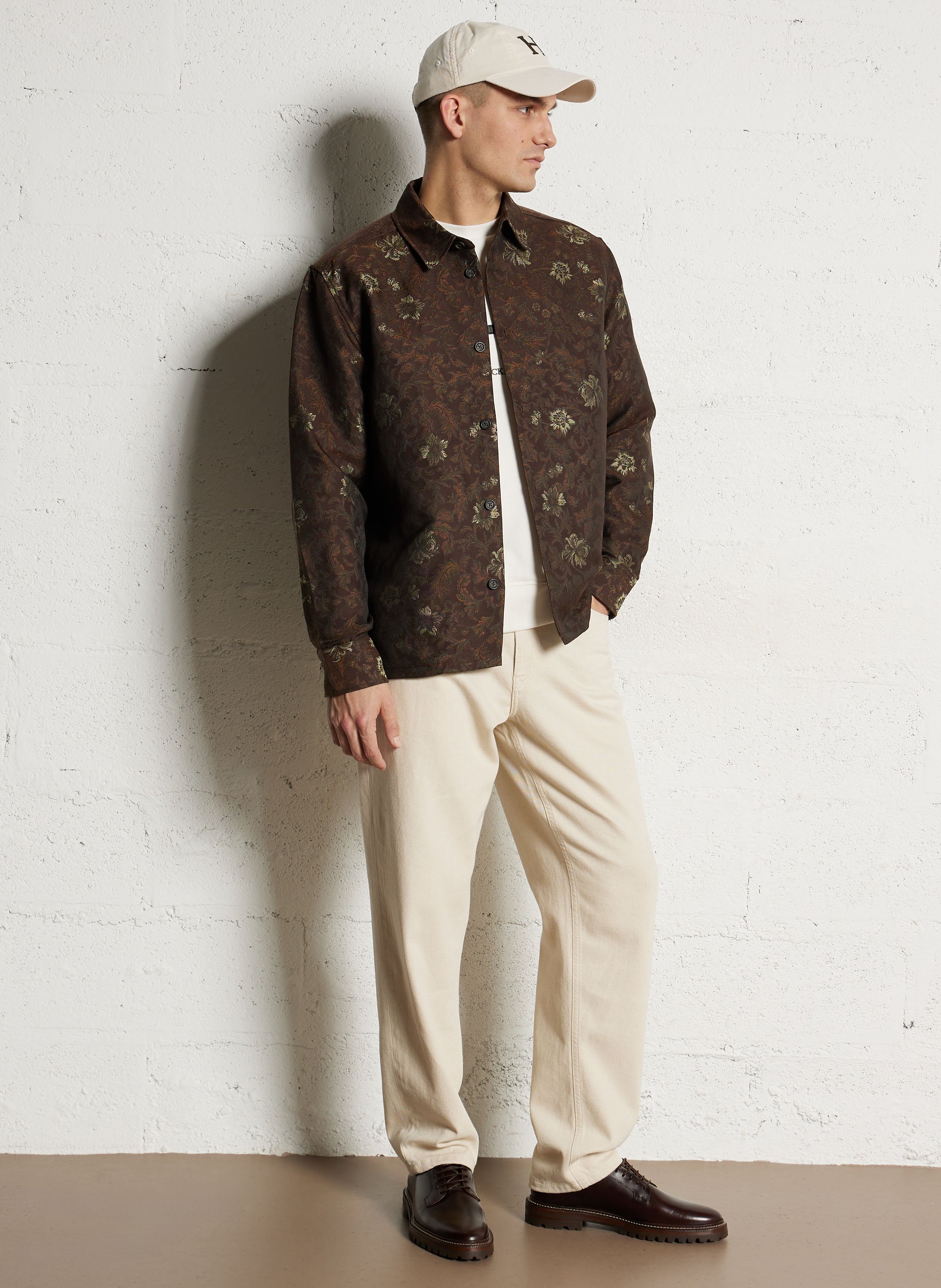 Surchemise col classique  en jacquard LES DEUX Marron