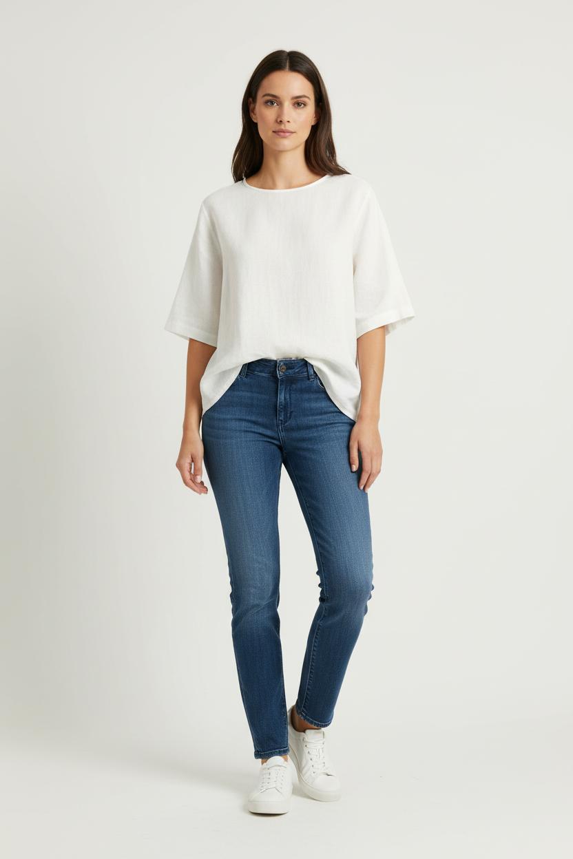 Cropped slim jeans with studs COMPTOIR DES COTONNIERS - Seconde main Blue