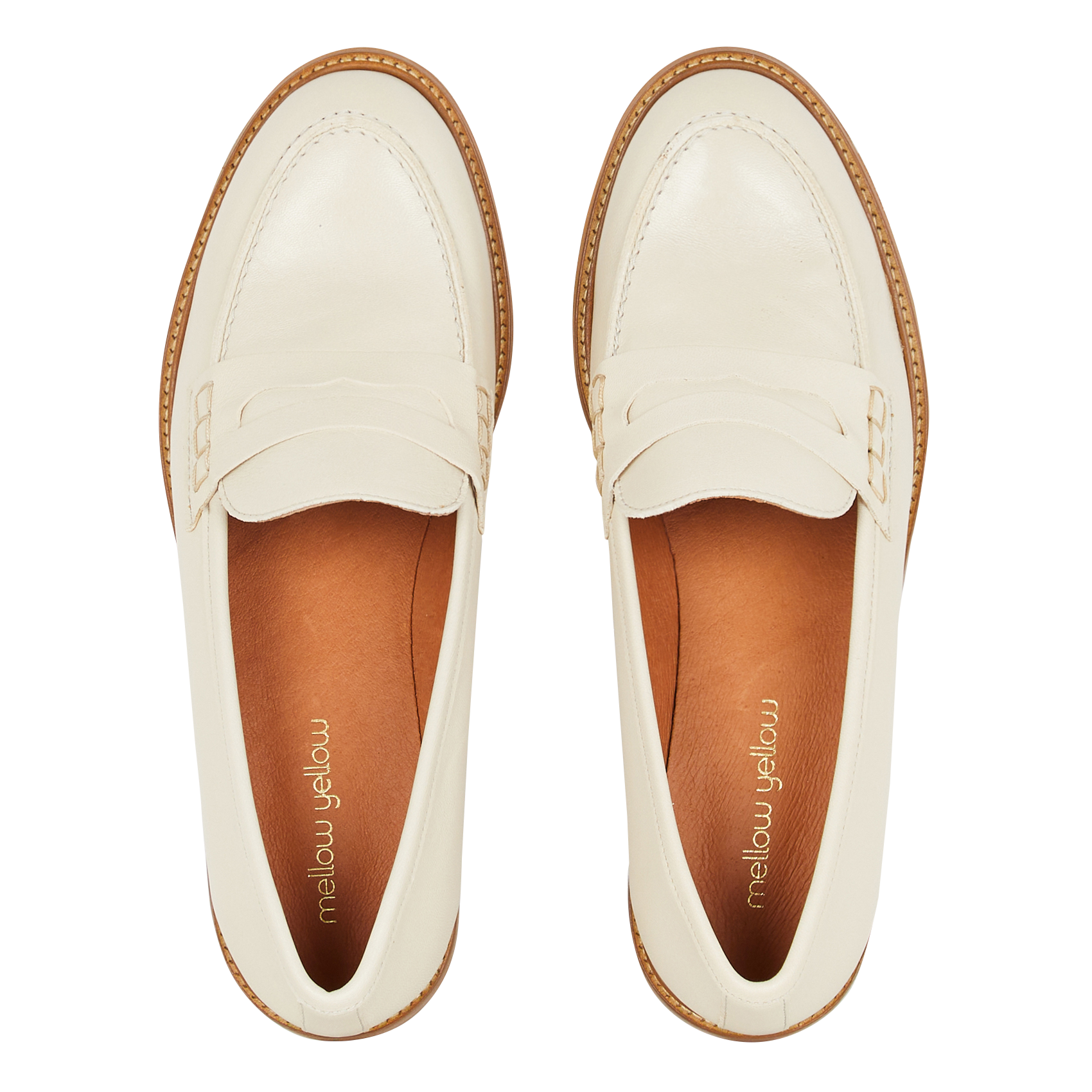 Einfarbige Ledermokassins MELLOW YELLOW Beige