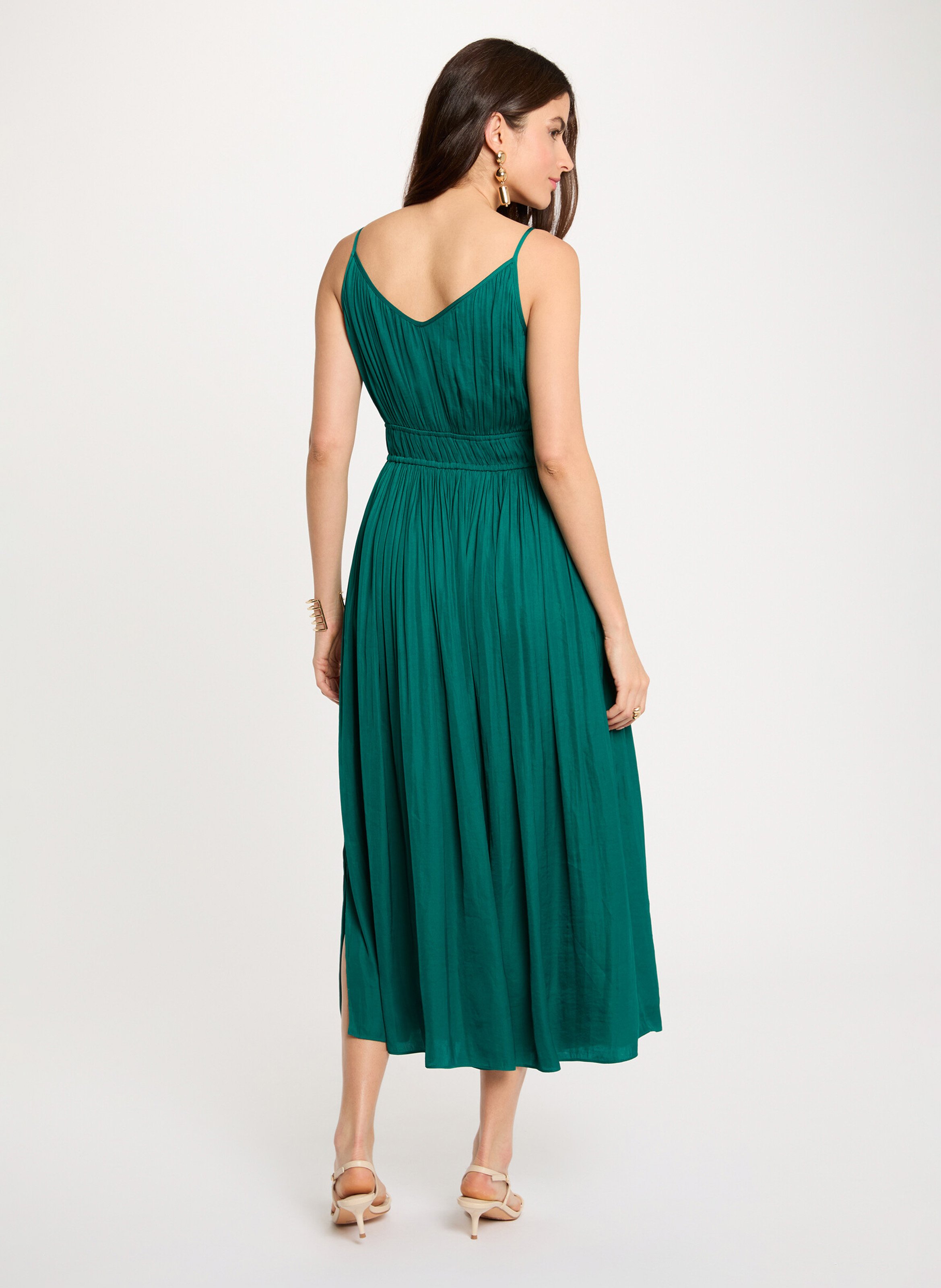 Lange, getailleerde jurk MORGAN Groen