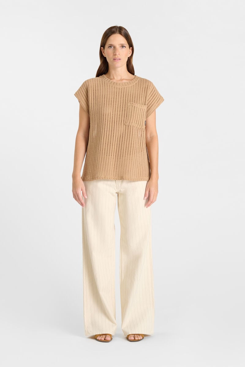 Tommy Badge T-shirt LE TEMPS DES CERISES Brown