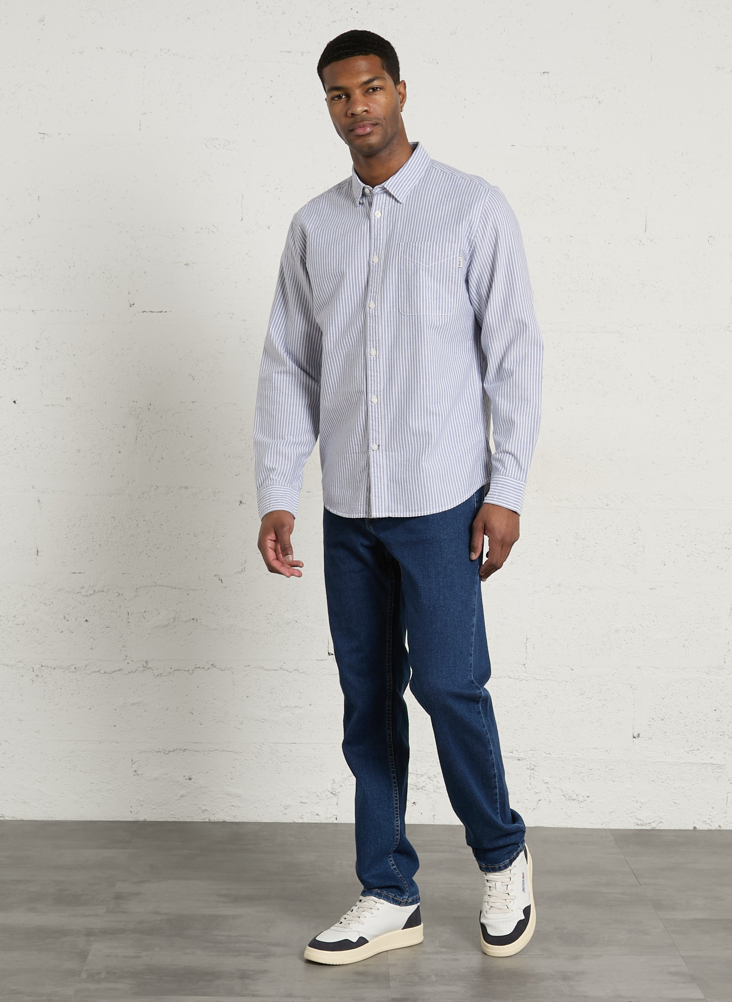 Chemise à rayures col classique PEPE JEANS Bleu