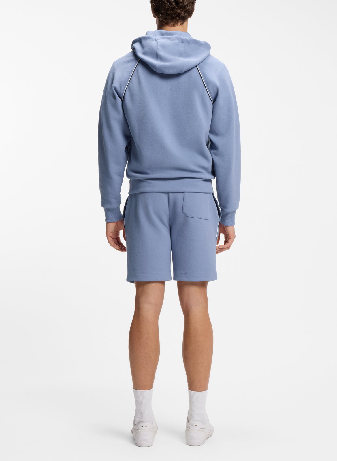 Sweat col rond en coton mélangé BOSS Bleu