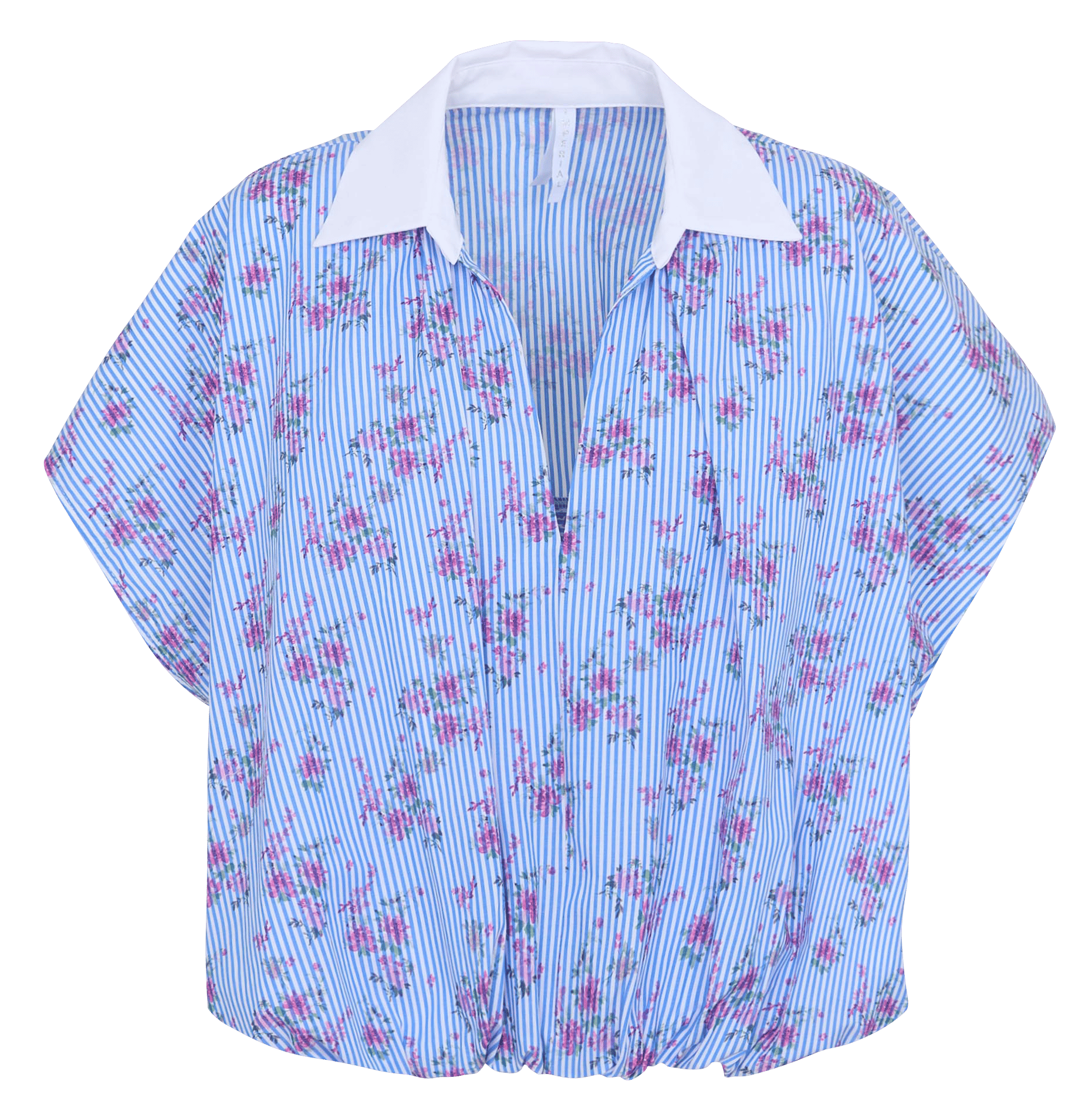 Asymmetrische blouse van bedrukt katoen IMPERIAL Blauw