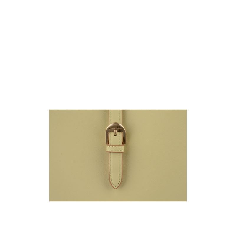 Calfskin leather shoulder bag POURCHET Yellow