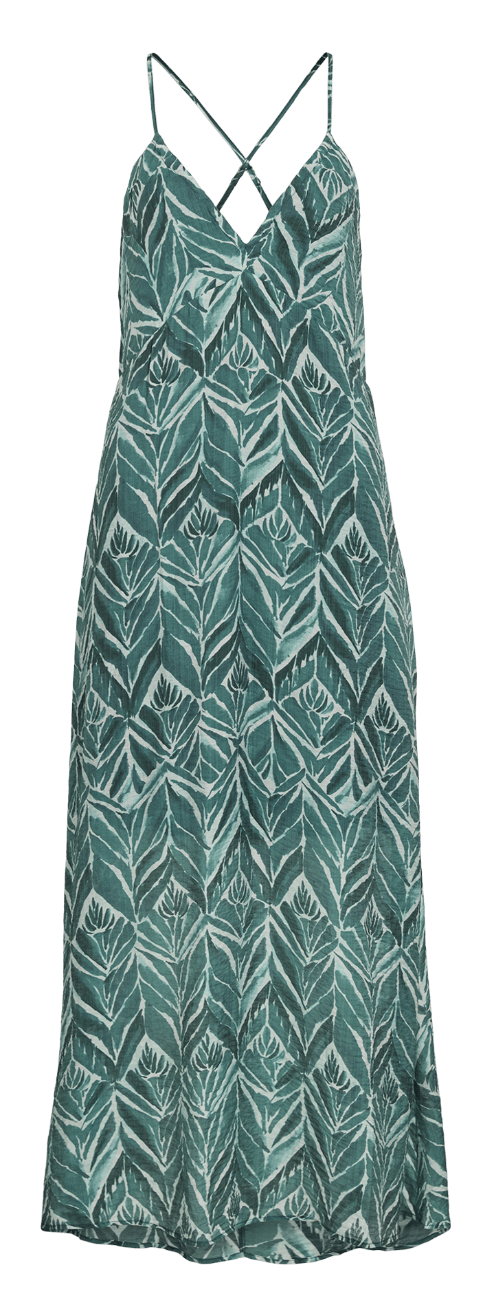 Langes Trägerkleid mit Print VILA Blau