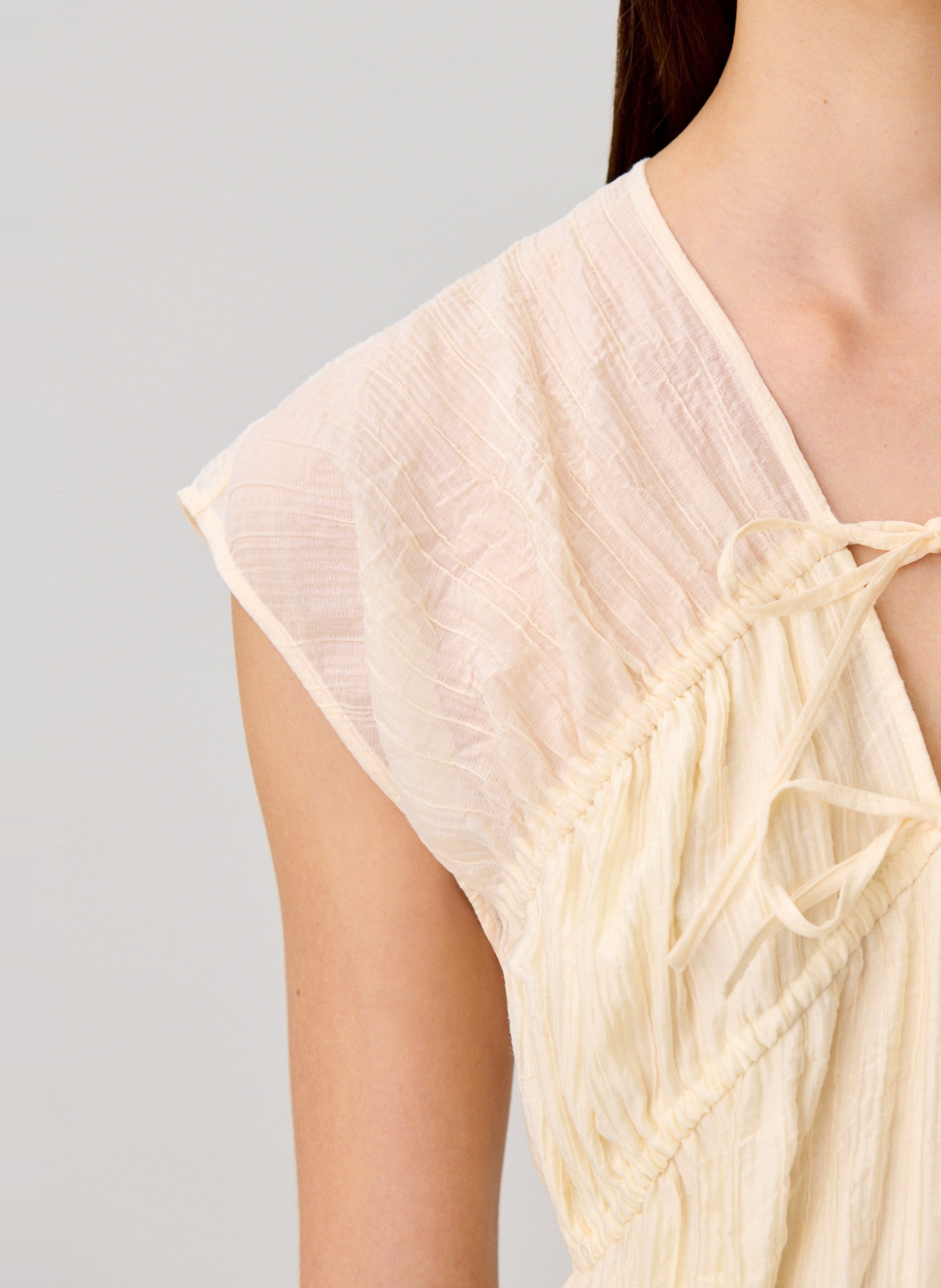 Mouwloze top met plooitjes CLAUDIE PIERLOT Wit