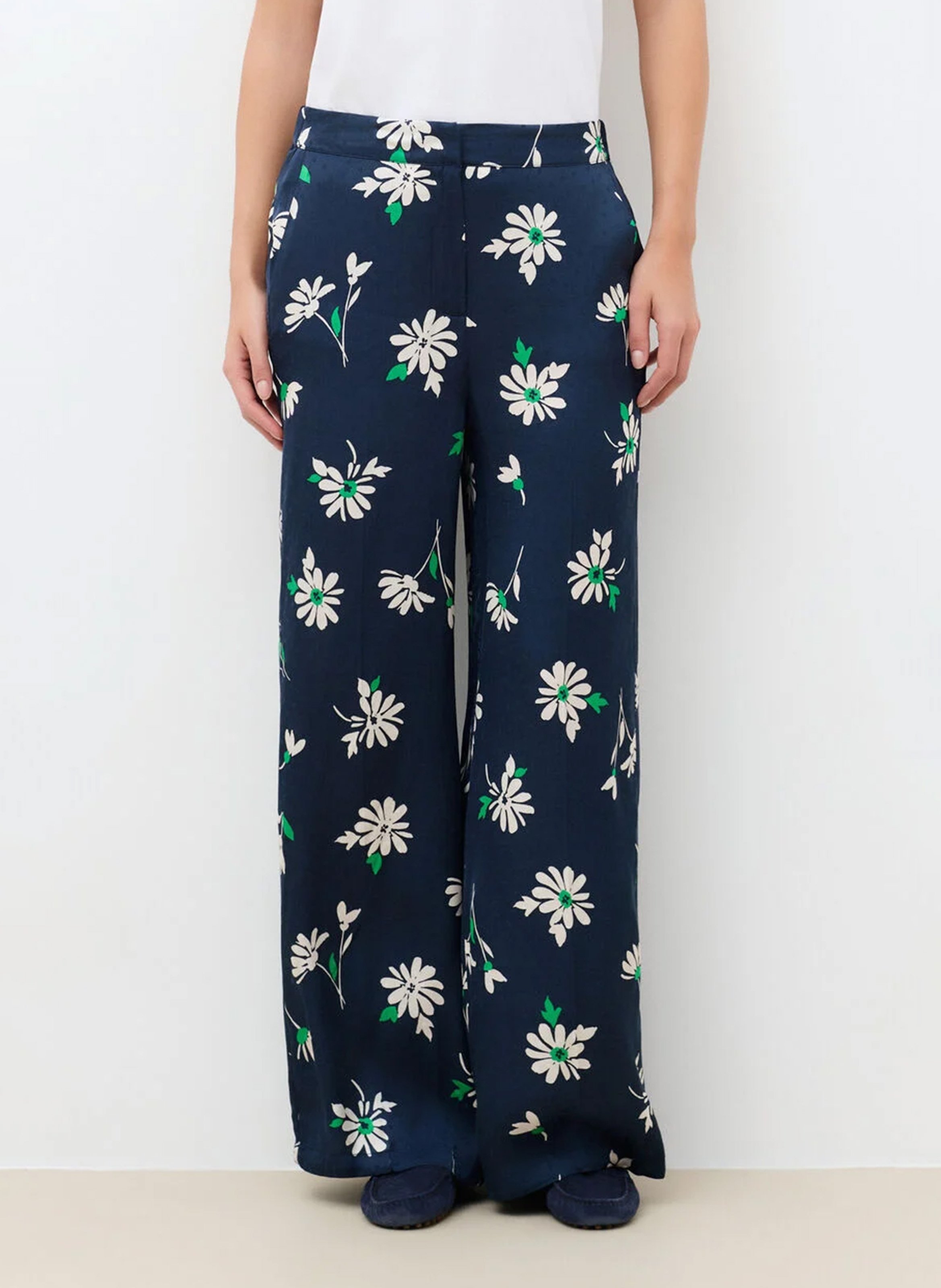 Pantalon large imprimé CAROLL Bleu