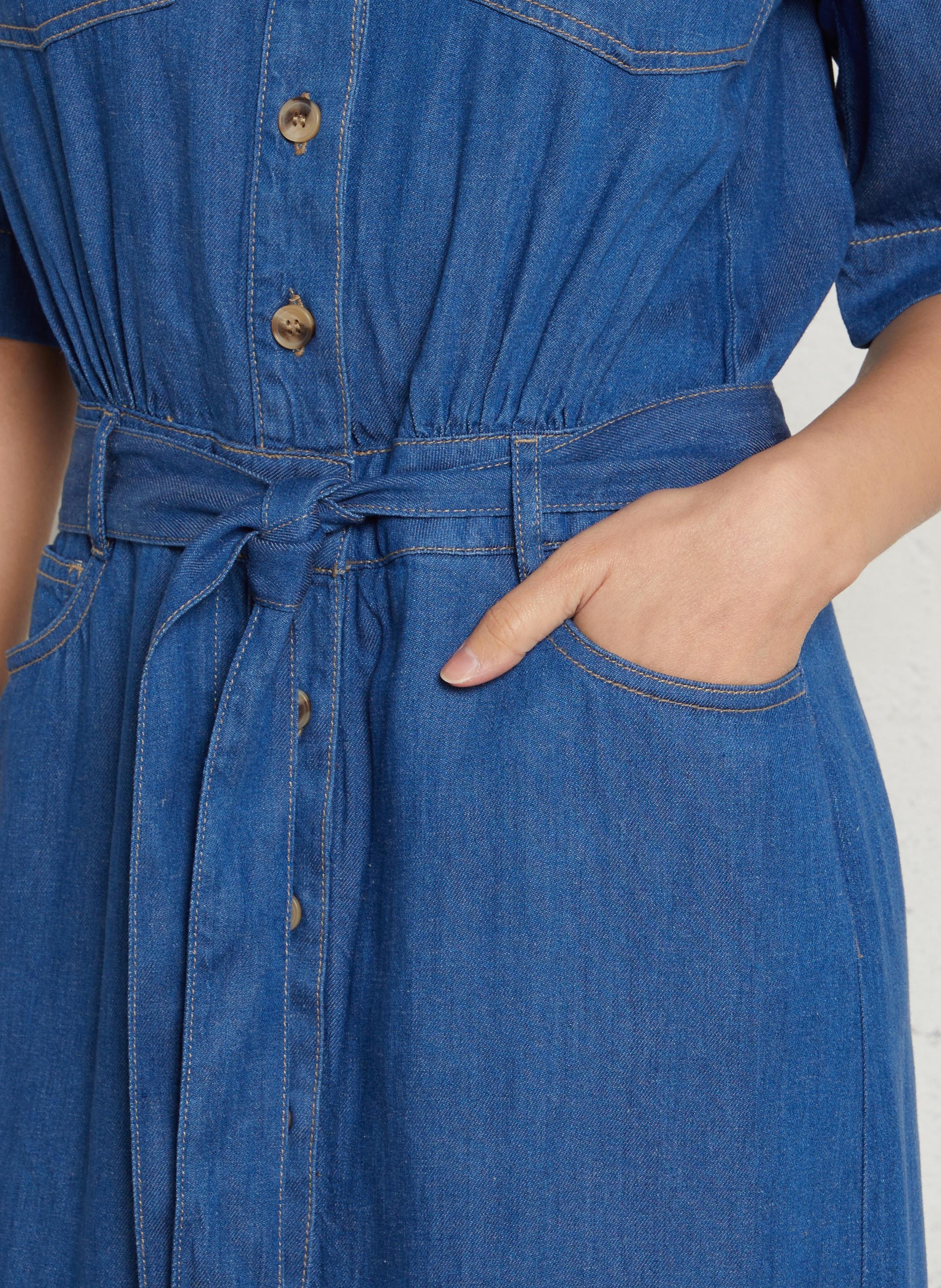 Halflange jeansjurk MAISON 123 Blauw