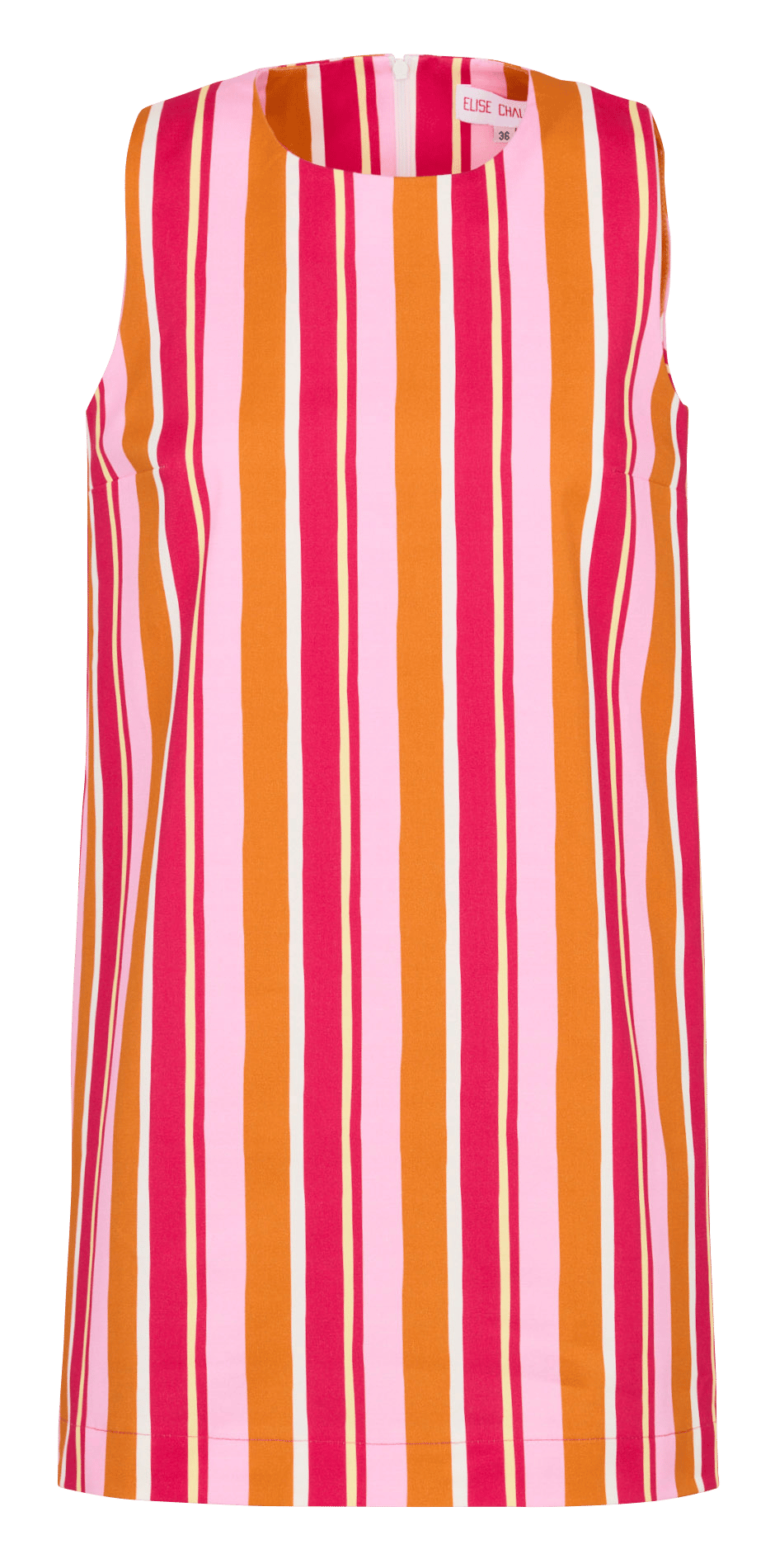 Short dress with round neck stripes ELISE CHALMIN Multicolored