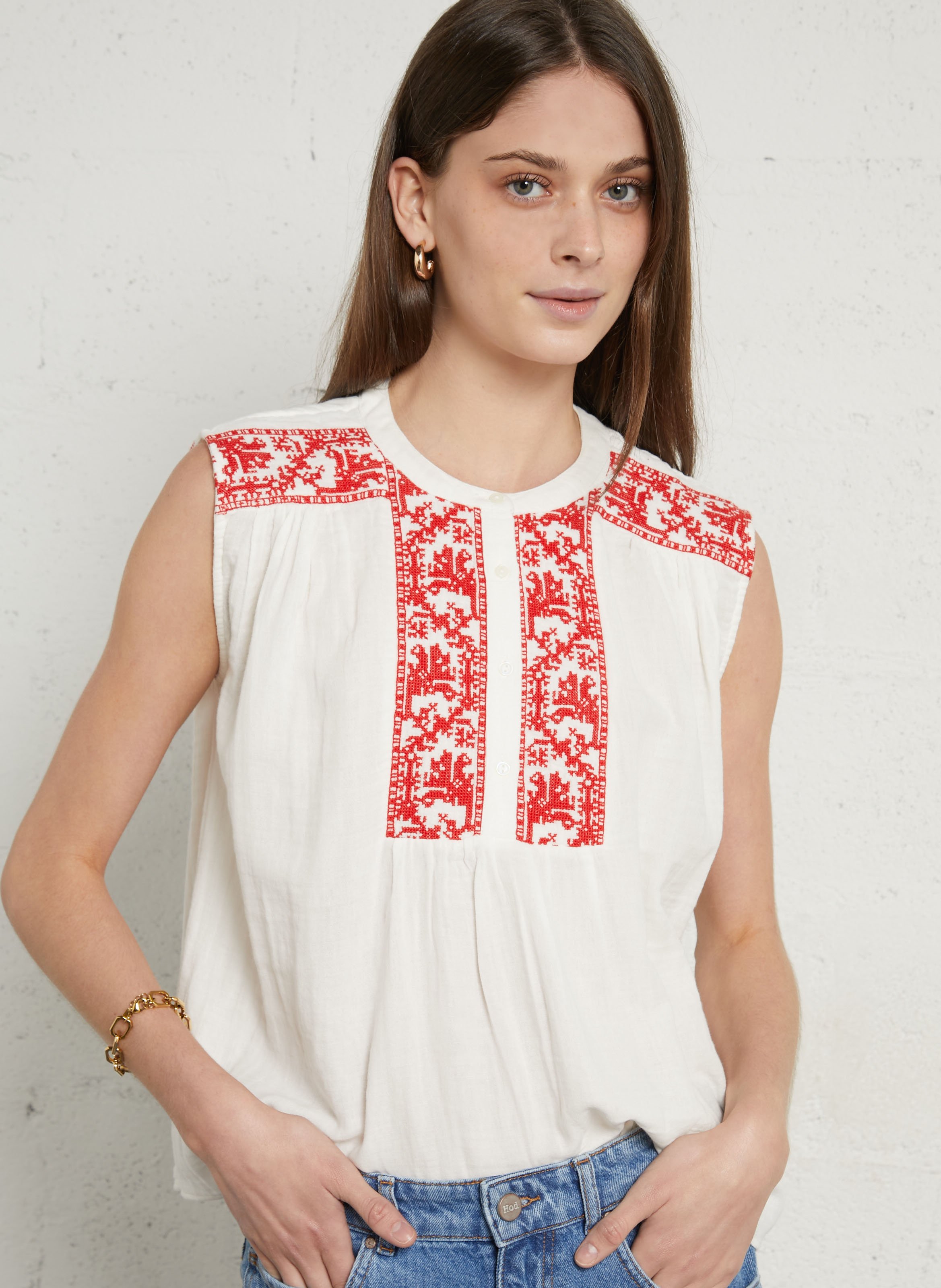 Oversize-Top mit Rundhalsausschnitt SUD EXPRESS Rot