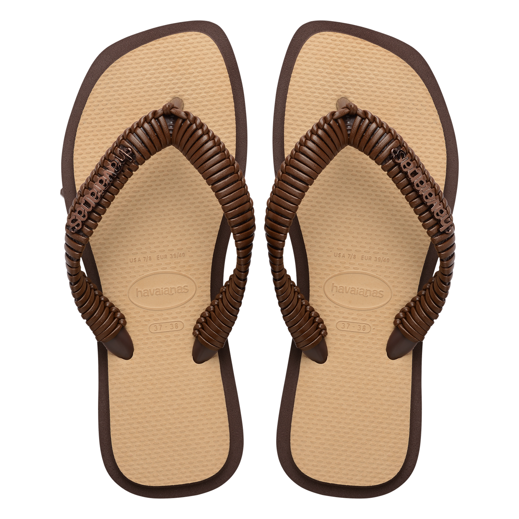 Flat square-toe sandals HAVAIANAS Brown