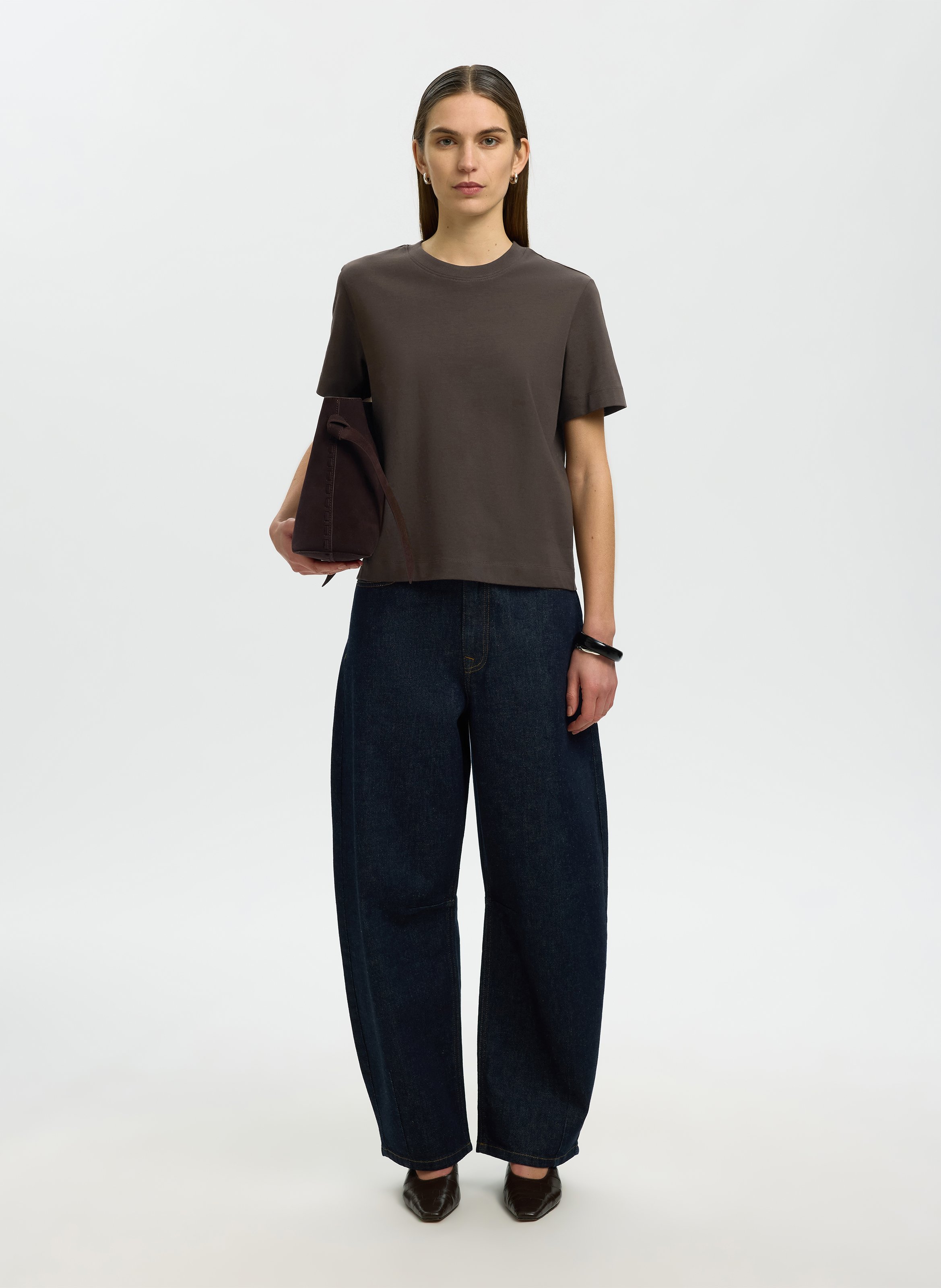 Oversize-T-Shirt aus Bio-Baumwolle | Braun SELECTED Damen