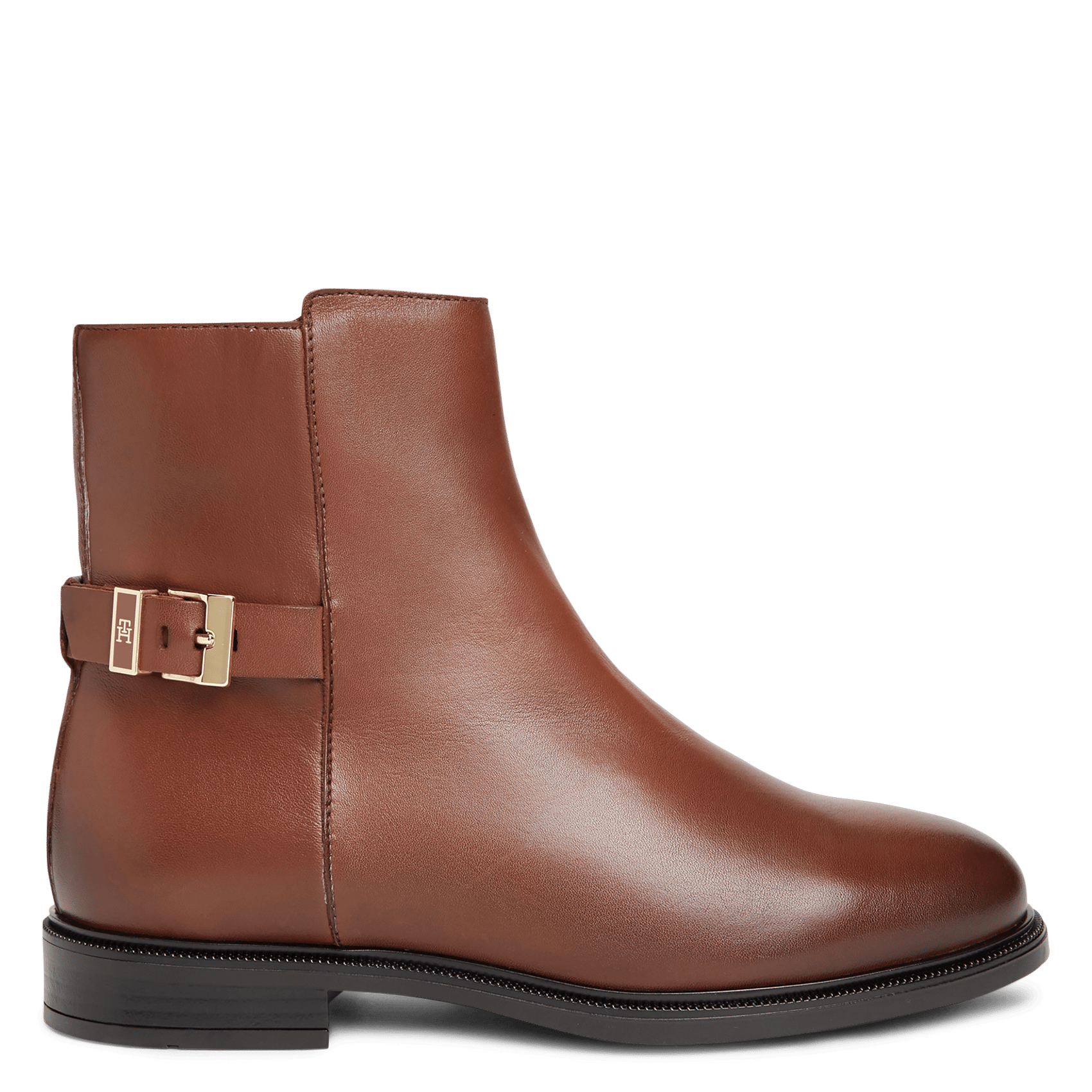 Leather mid-calf boots TOMMY HILFIGER Brown