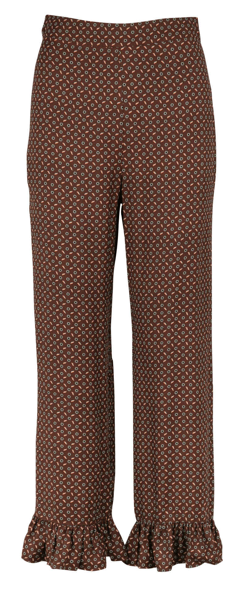 Pantalon droit taille haute DES PETITS HAUTS Marron