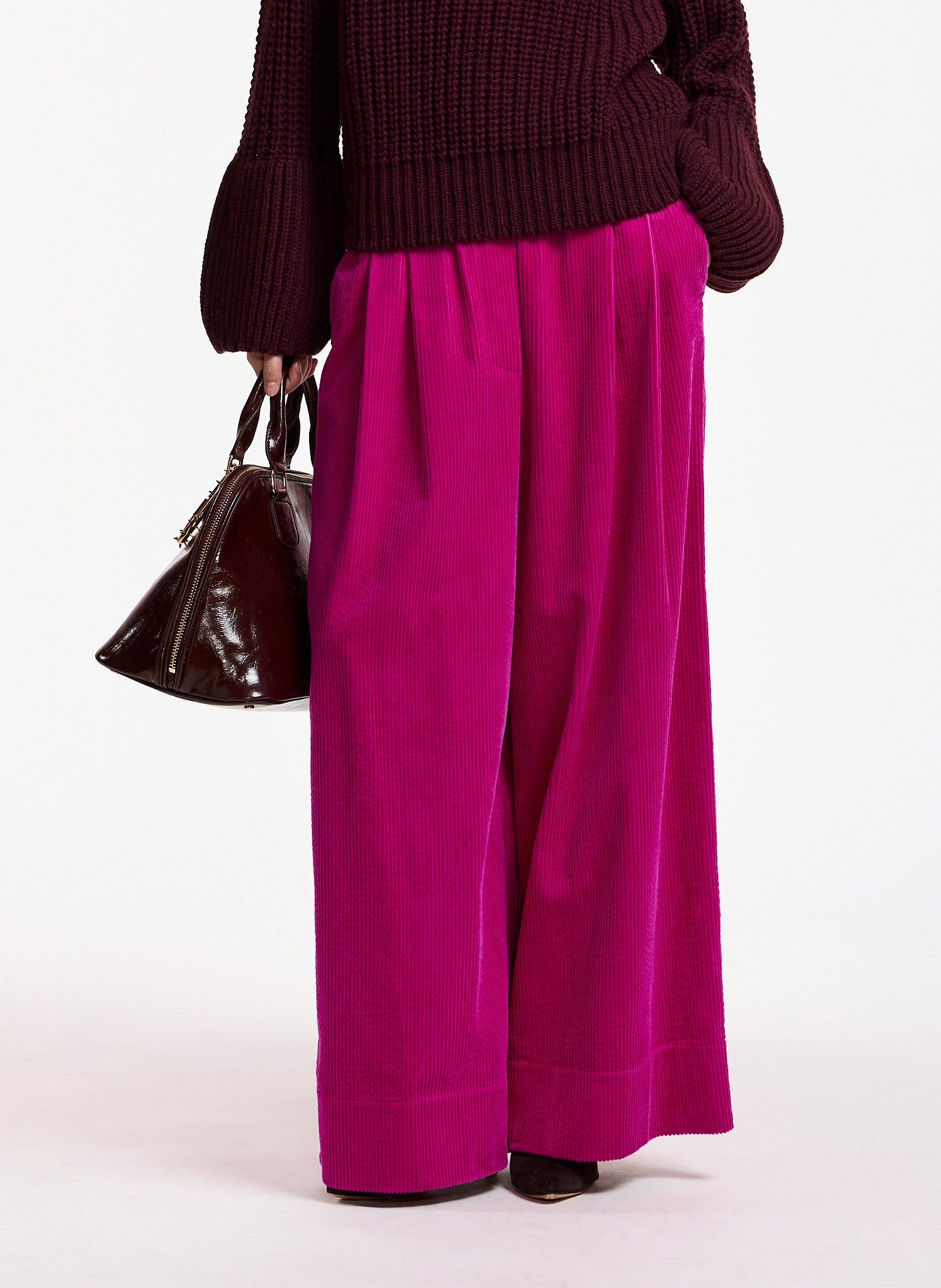 Wijde, katoenen broek ESSENTIEL ANTWERP Roze