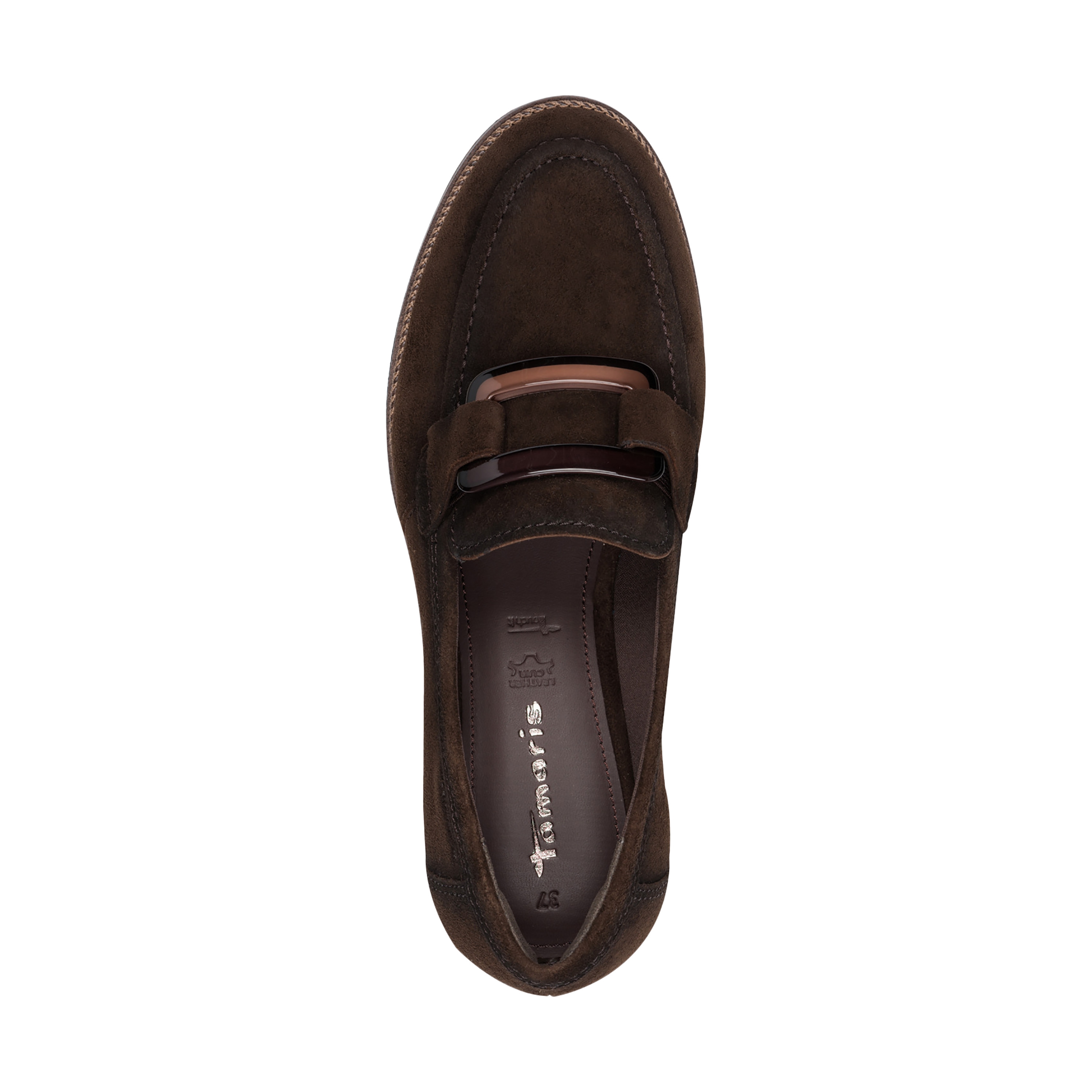 Leather moccasins TAMARIS Brown