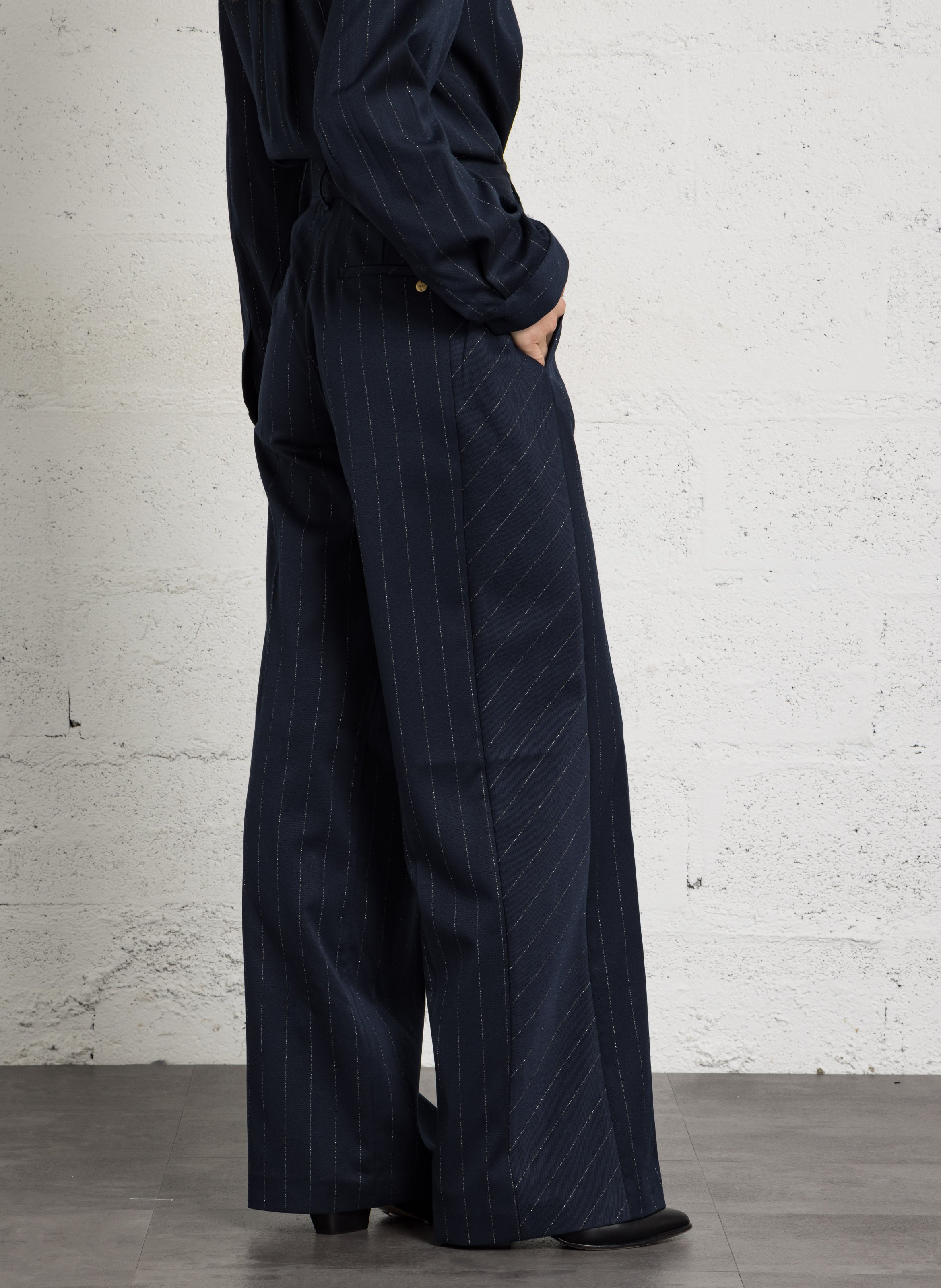 Rechte broek met glinsterende strepen LIU JO Blauw