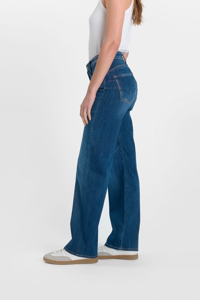 High-waisted loose-fit zip jeans LE TEMPS DES CERISES Blue