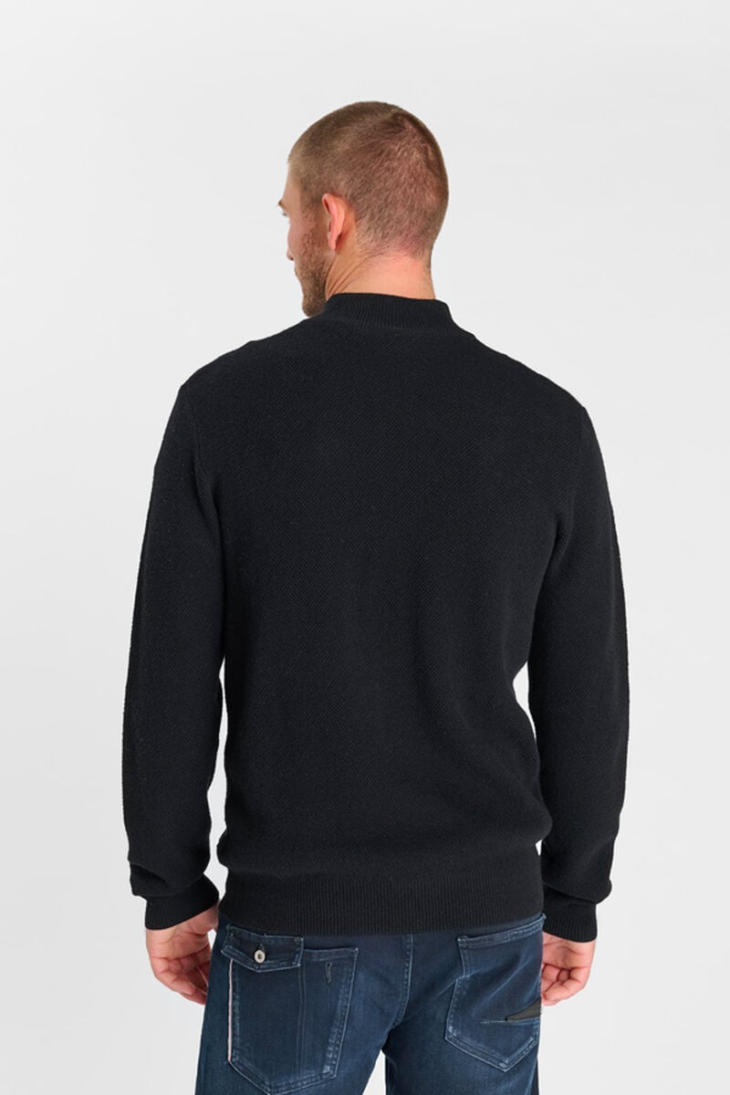 Zip-up high-neck sweater LE TEMPS DES CERISES Black