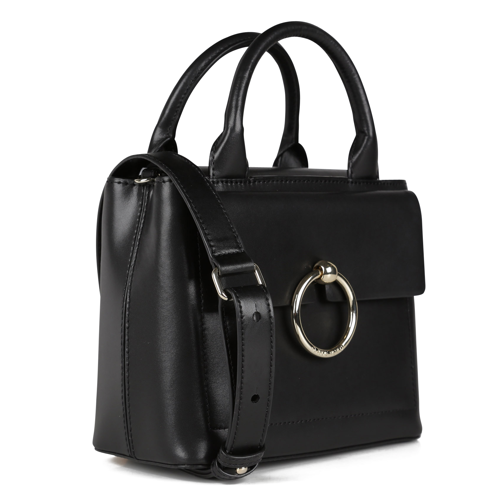 Leren schoudertas CLAUDIE PIERLOT Zwart