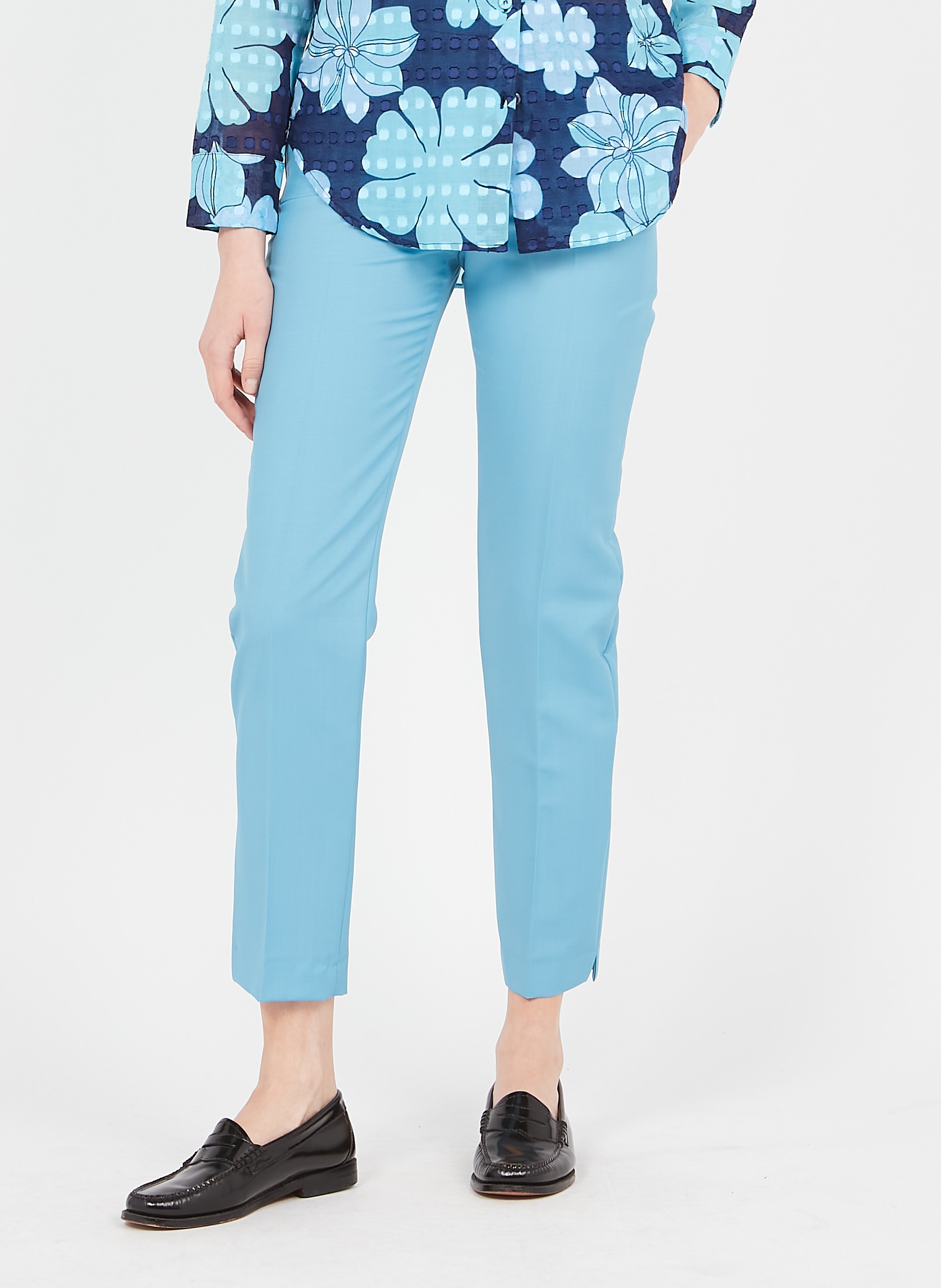 Pantalon droit en laine mélangée PAUL AND JOE Bleu