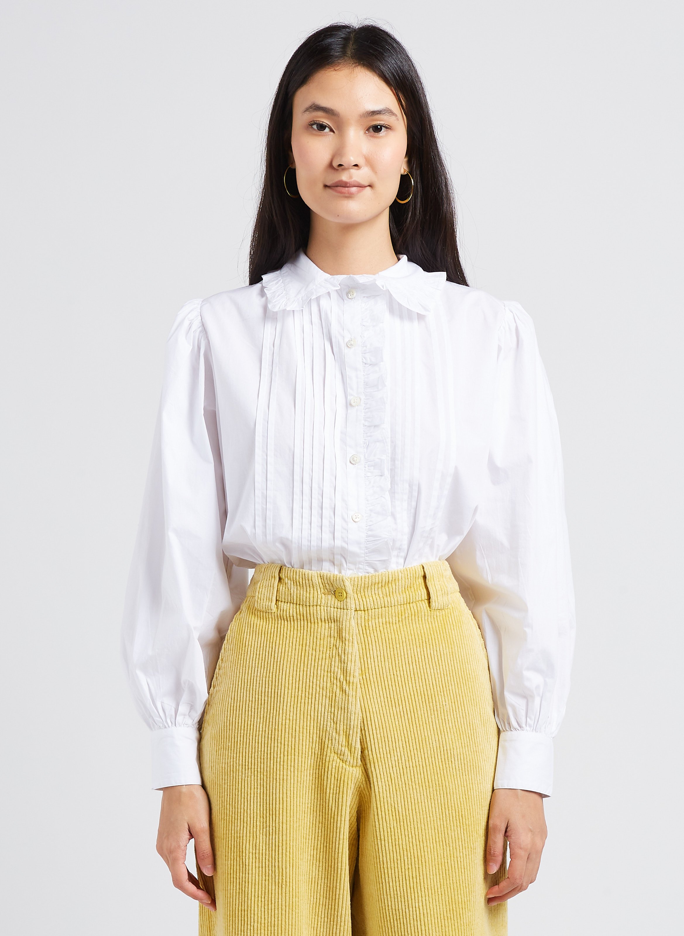 Weite Baumwollbluse LAURENCE BRAS Weiss