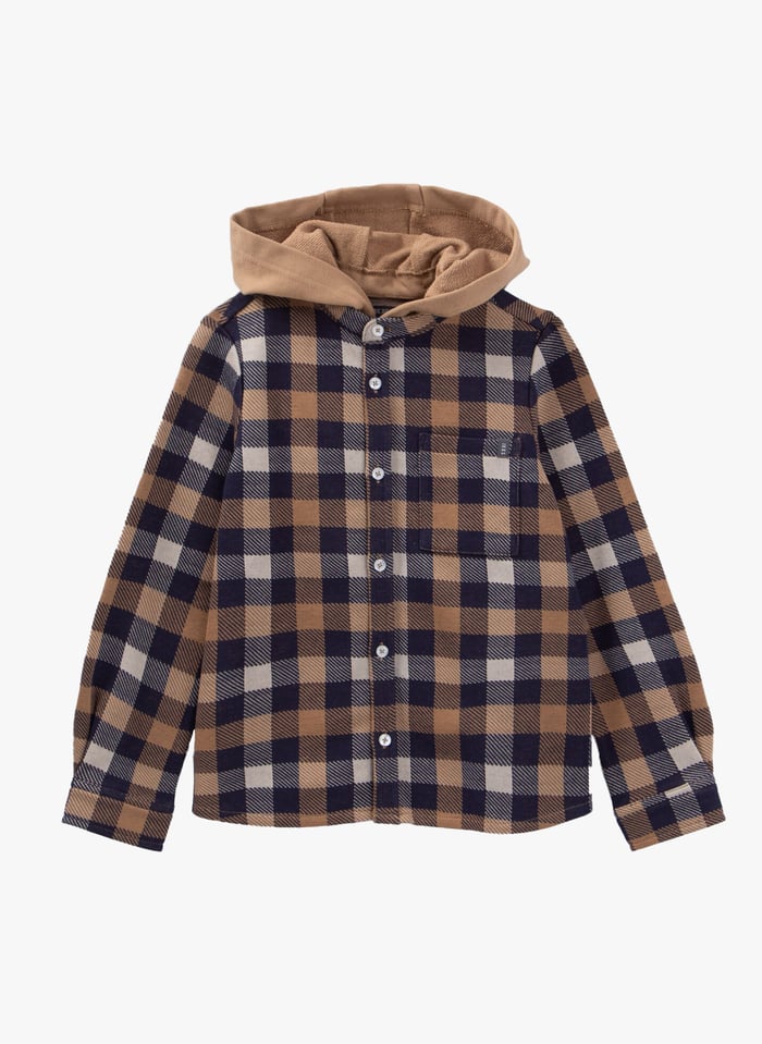 Armani junior flannel hoodie Boys tops t shirts