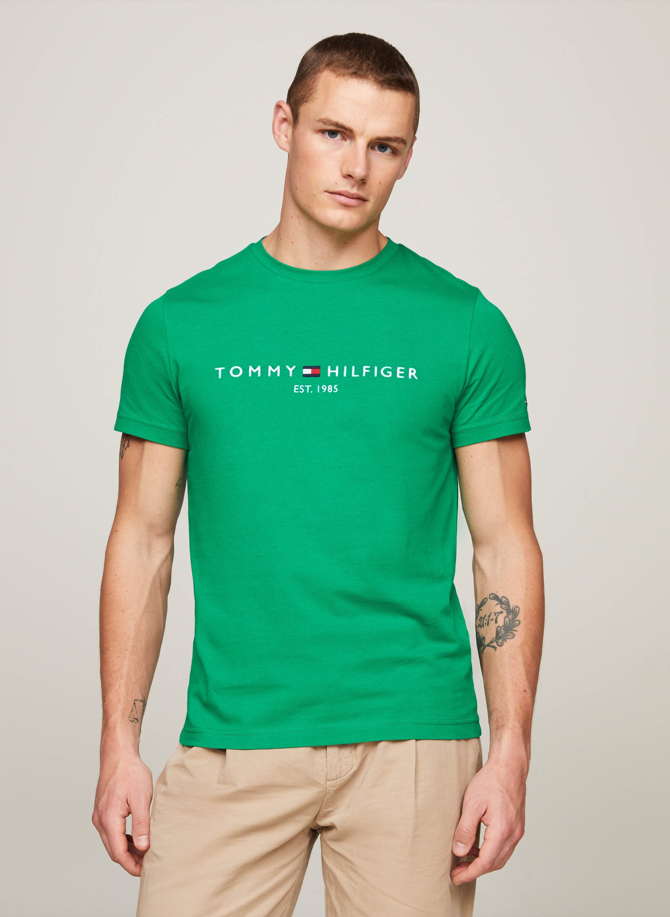 Tee shirt tommy hilfiger best sale homme vert